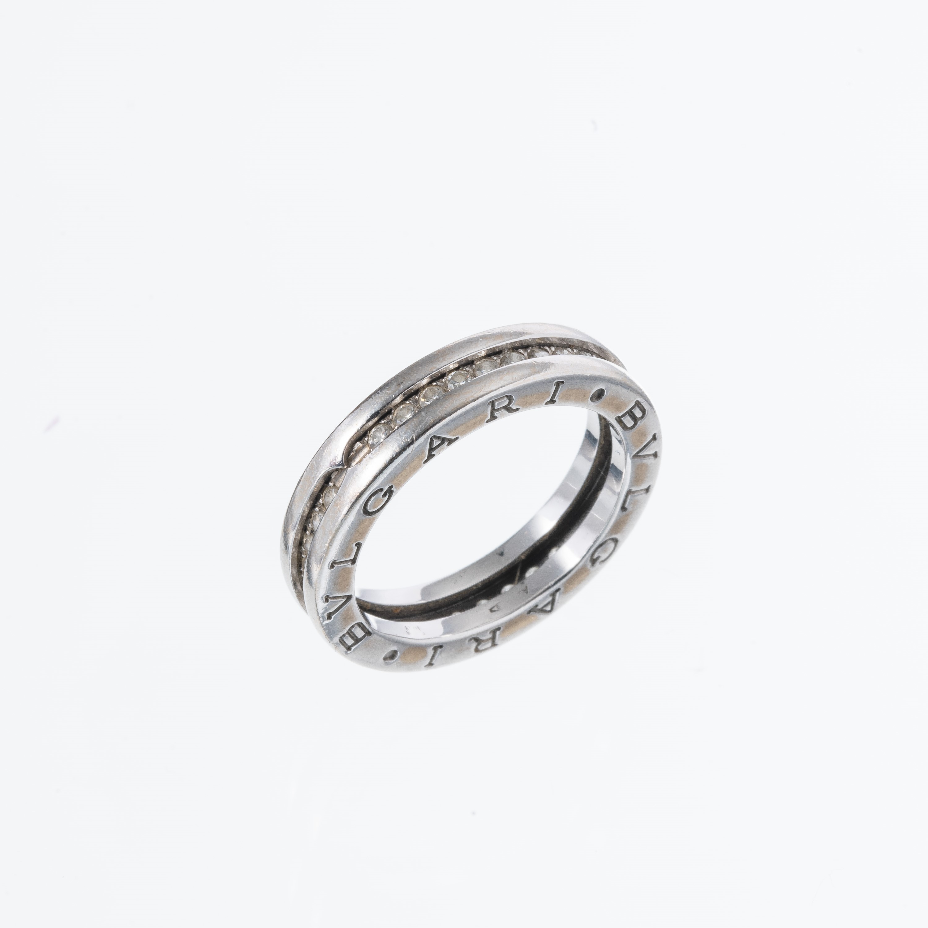 BULGARI - ANELLOANELLO 'PARENTESI' IN ORO BIANCO 18KT CON DIAMANTI