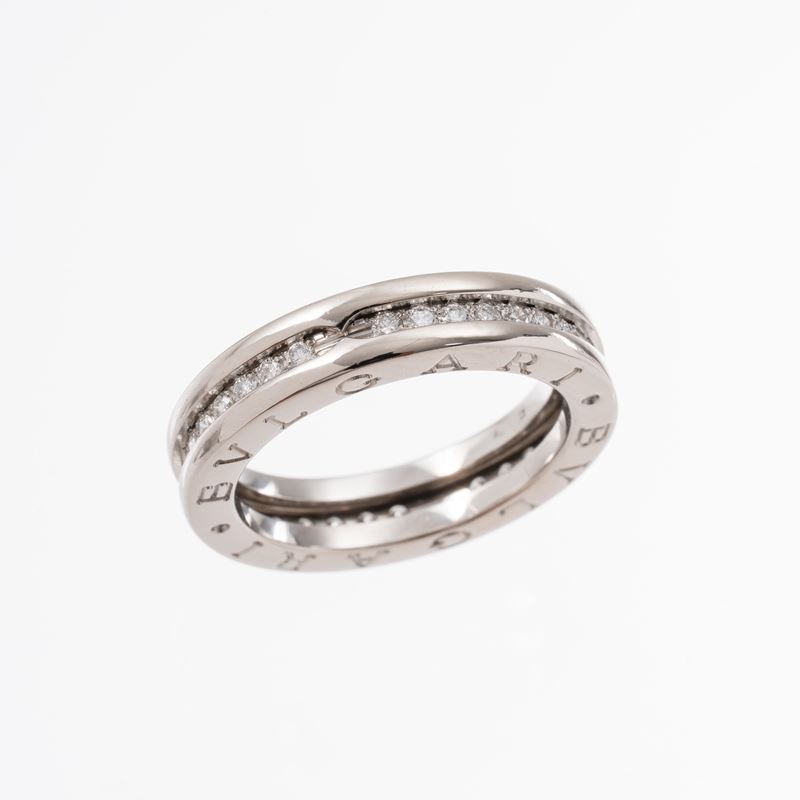 BULGARI - ANELLOANELLO IN ORO BIANCO 18 KT E DIAMANTI