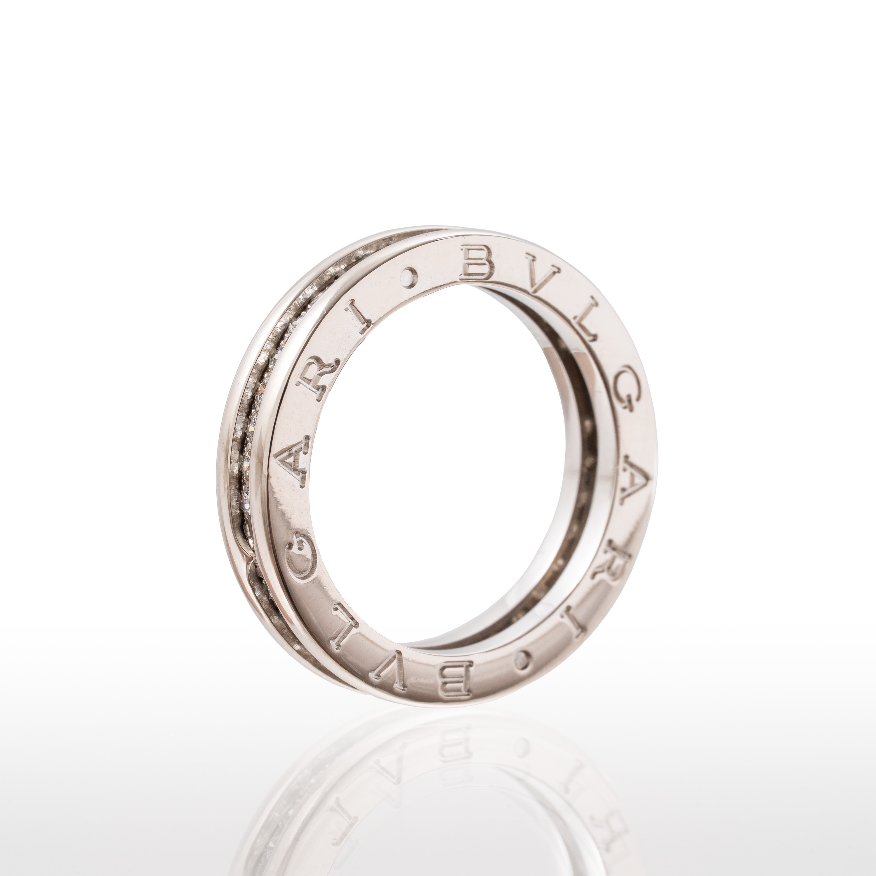 BULGARI - ANELLO IN ORO BIANCO 18 KT E DIAMANTI