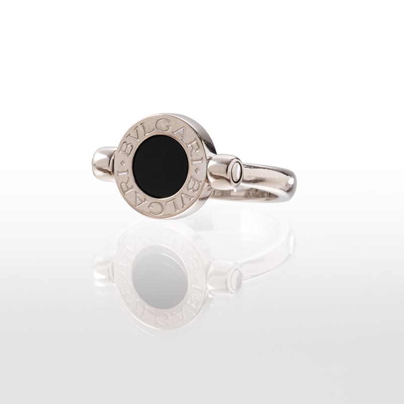 BULGARI - BULGARI BULGARIANELLO IN ORO BIANCO 18 KT,ONICE E DIAMANTI