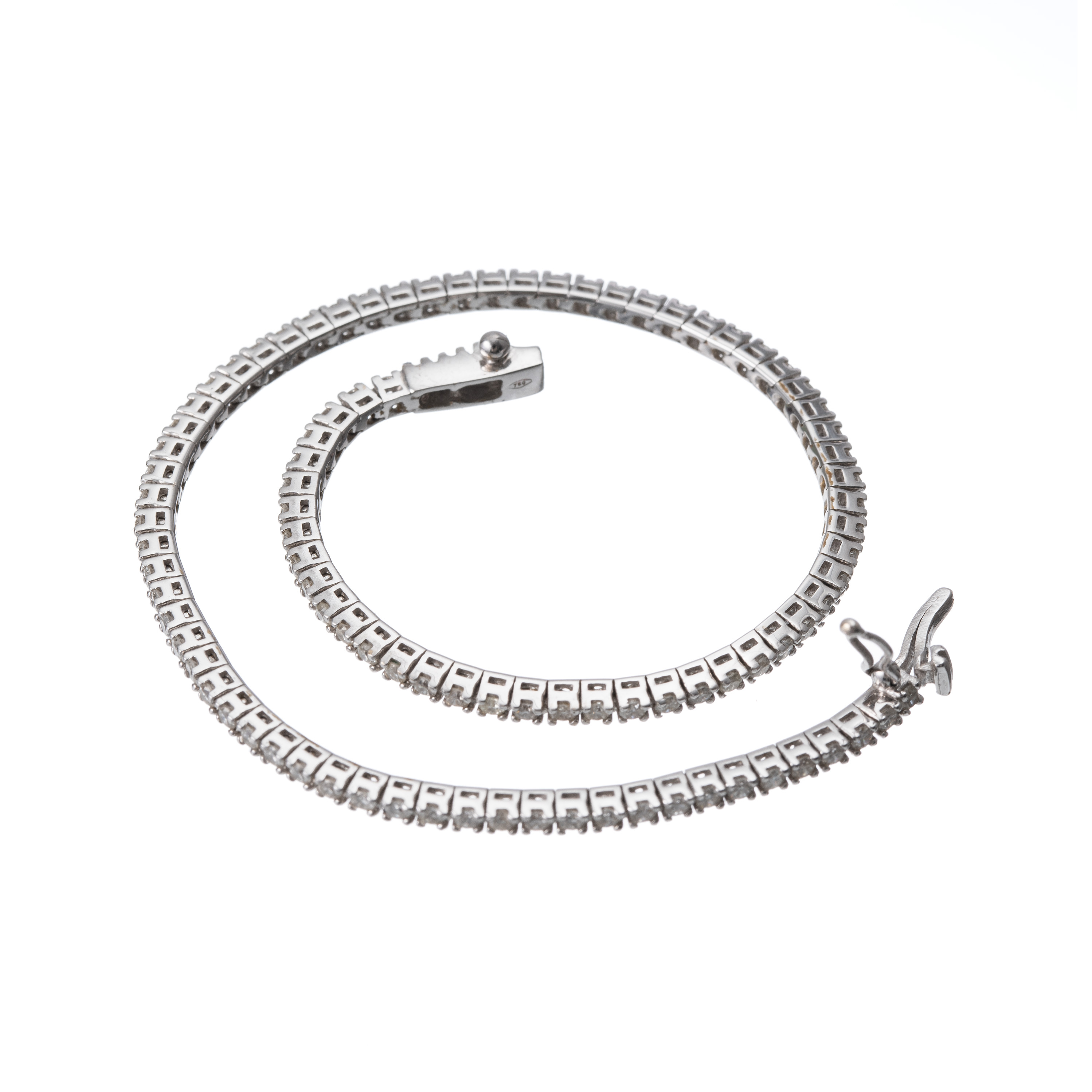 BRACCIALE IN ORO BIANCO 18KT TENNIS CON CT. 1.00 CIRCA DI BRILLANTINI