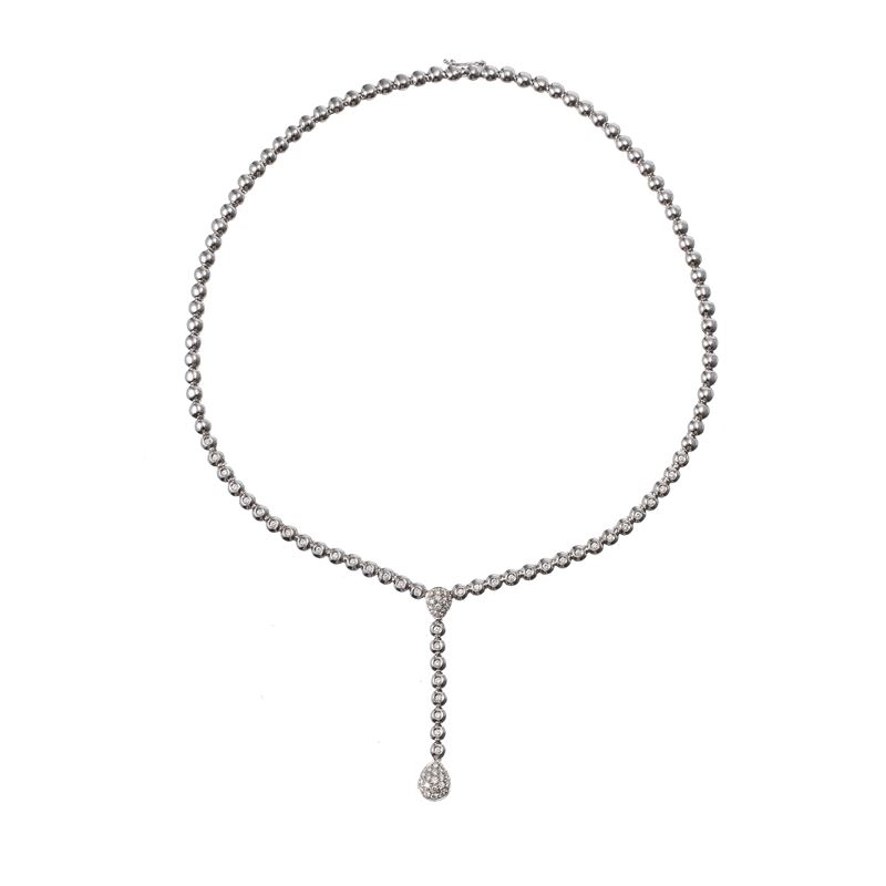 DAMIANI - COLLANA IN ORO BIANCO 18 KT E DIAMANTI