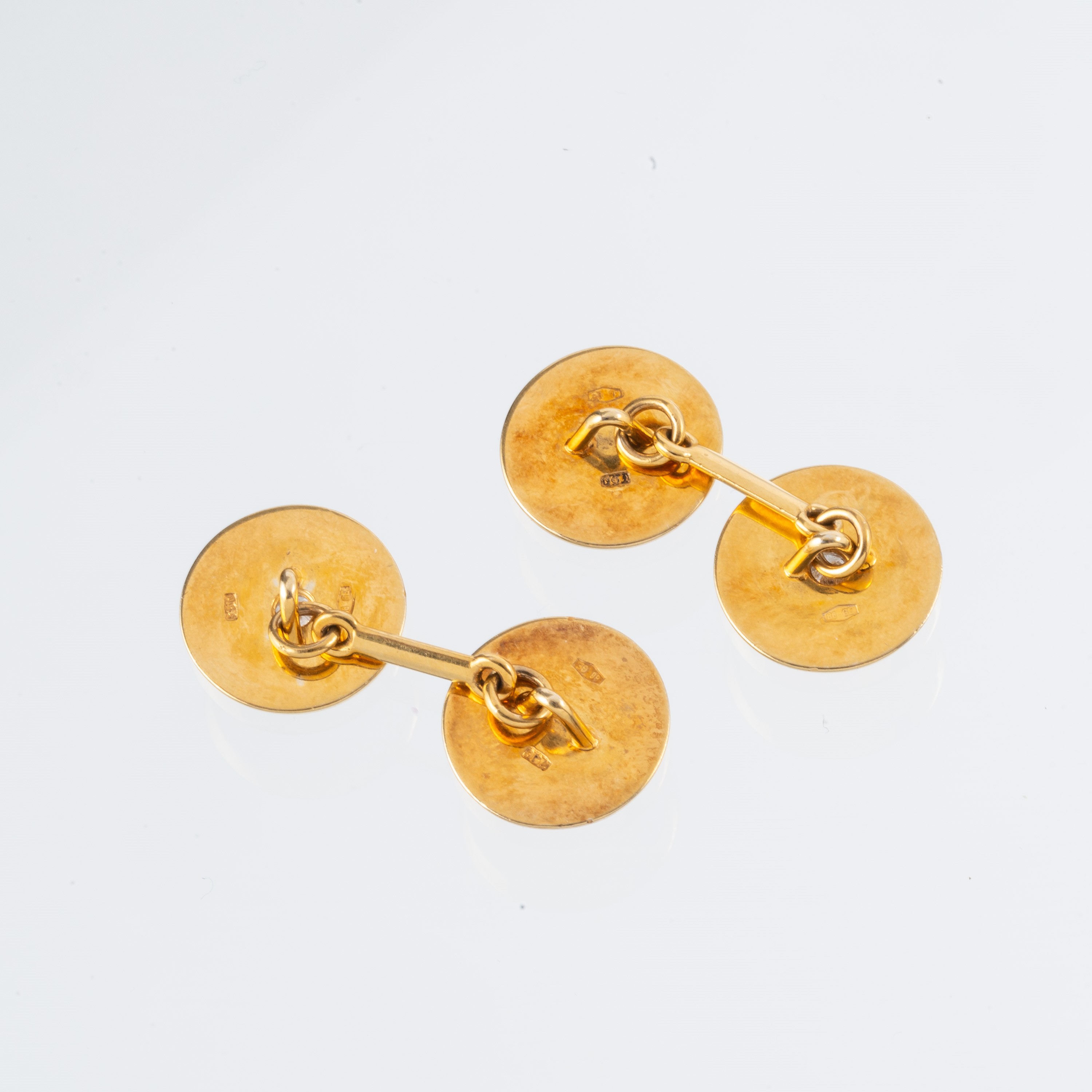 GEMELLI IN ORO BIANCO 18 kt DORATO E BRILLANTINI