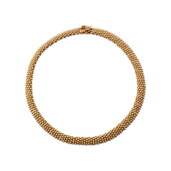 GIROCOLLO A MAGLIA ELASTICA IN ORO GIALLO 18 KT CON PUNZONE