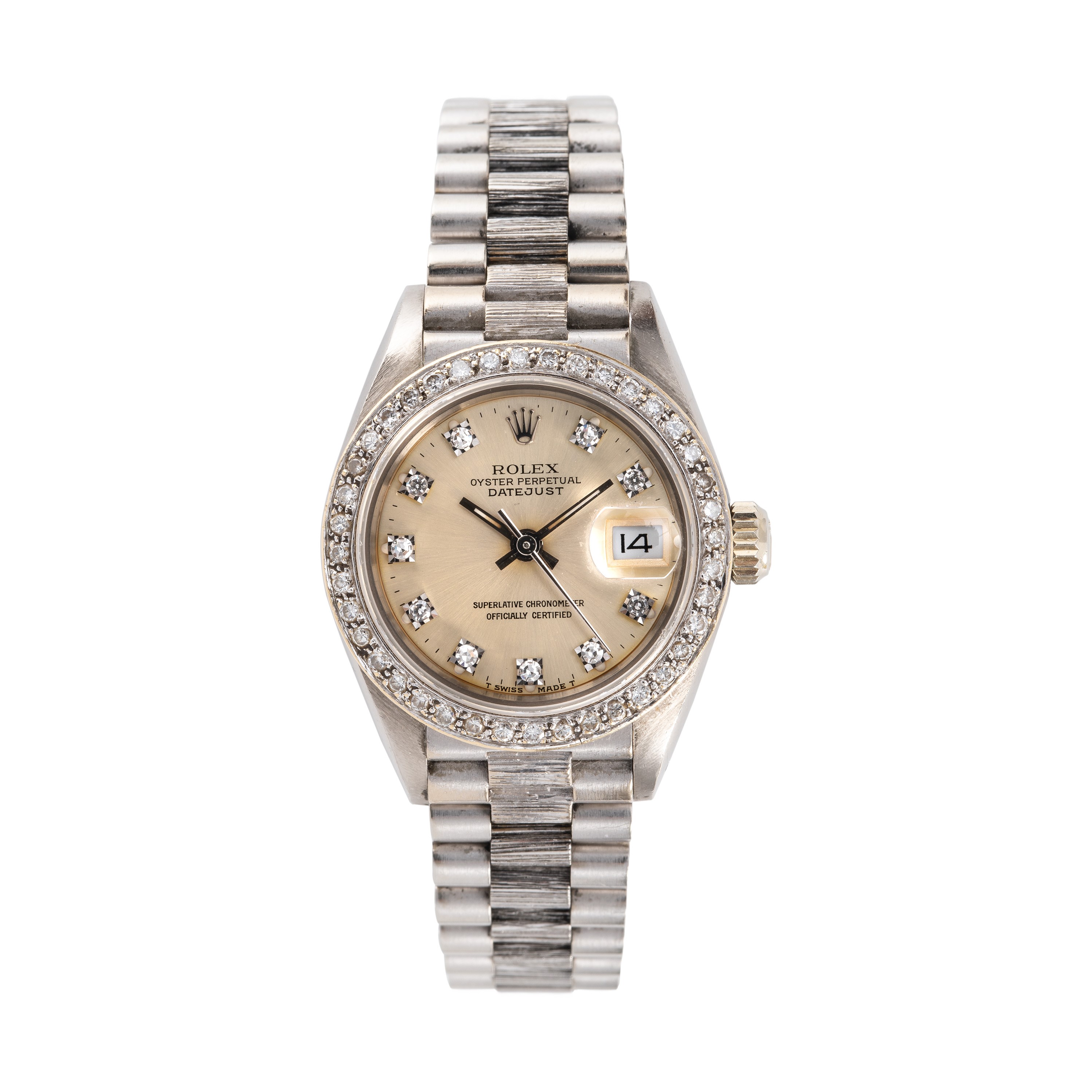 ROLEX - DATEJUSTOROLOGIO SOLO TEMPO AUTOMATICO DA DONNA IN ORO BIANCO 18KT E DIAMANTI CON DATARIO...
