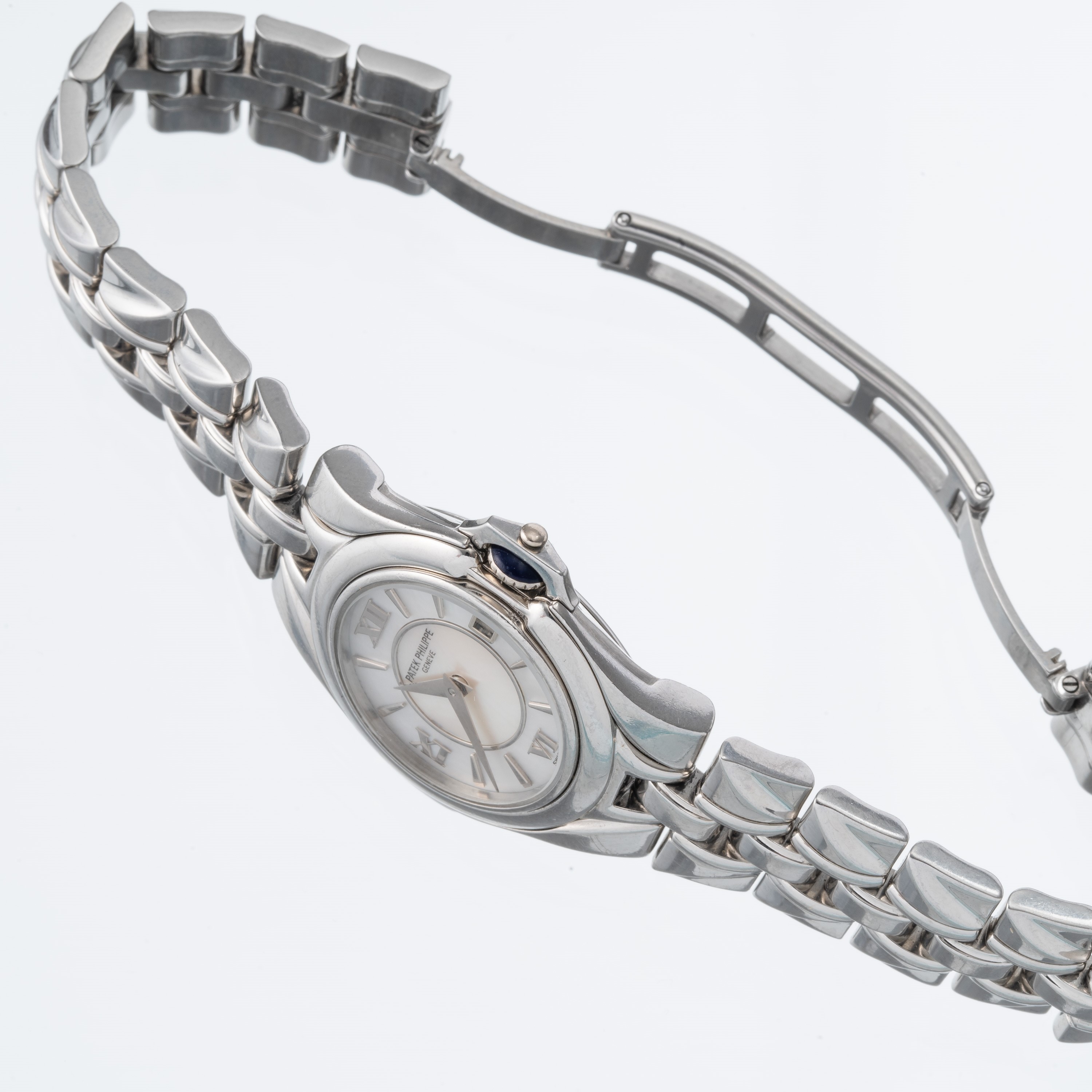 PATEK PHILIPPE - SCULPTUREOROLOGIO SOLO TEMPO AL QUARZO DA DONNA IN ACCIAIO CON QUADRANTE IN MADR...