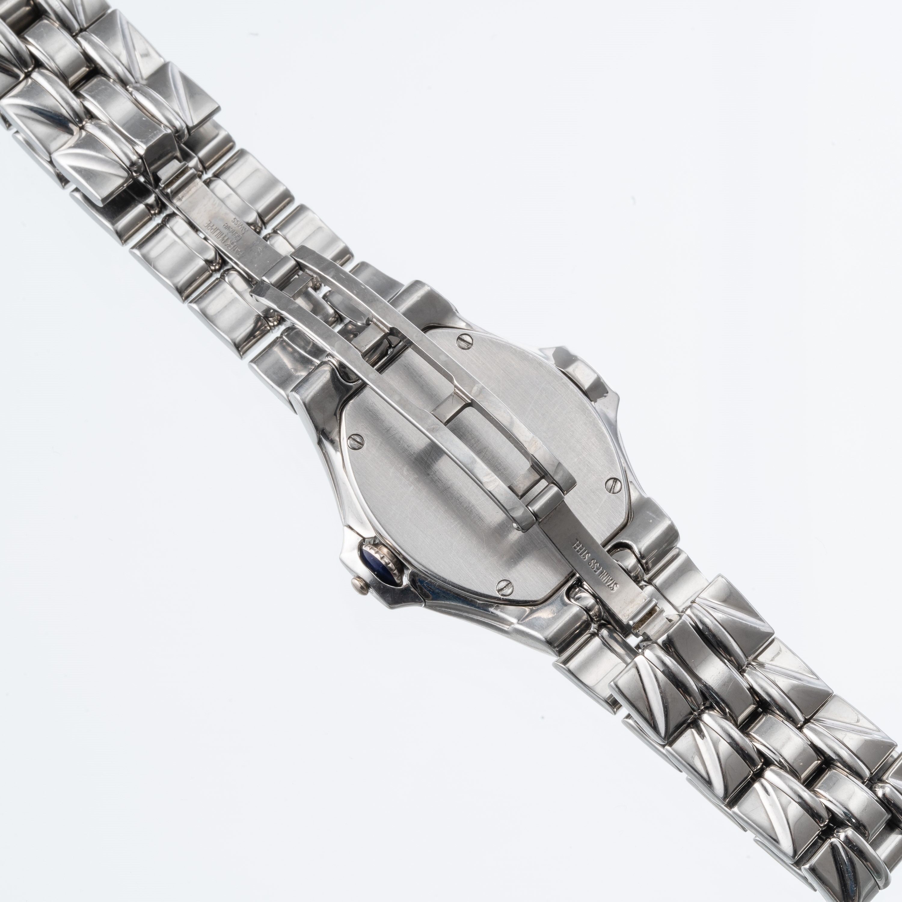 PATEK PHILIPPE - SCULPTUREOROLOGIO SOLO TEMPO AL QUARZO DA DONNA IN ACCIAIO CON QUADRANTE IN MADR...