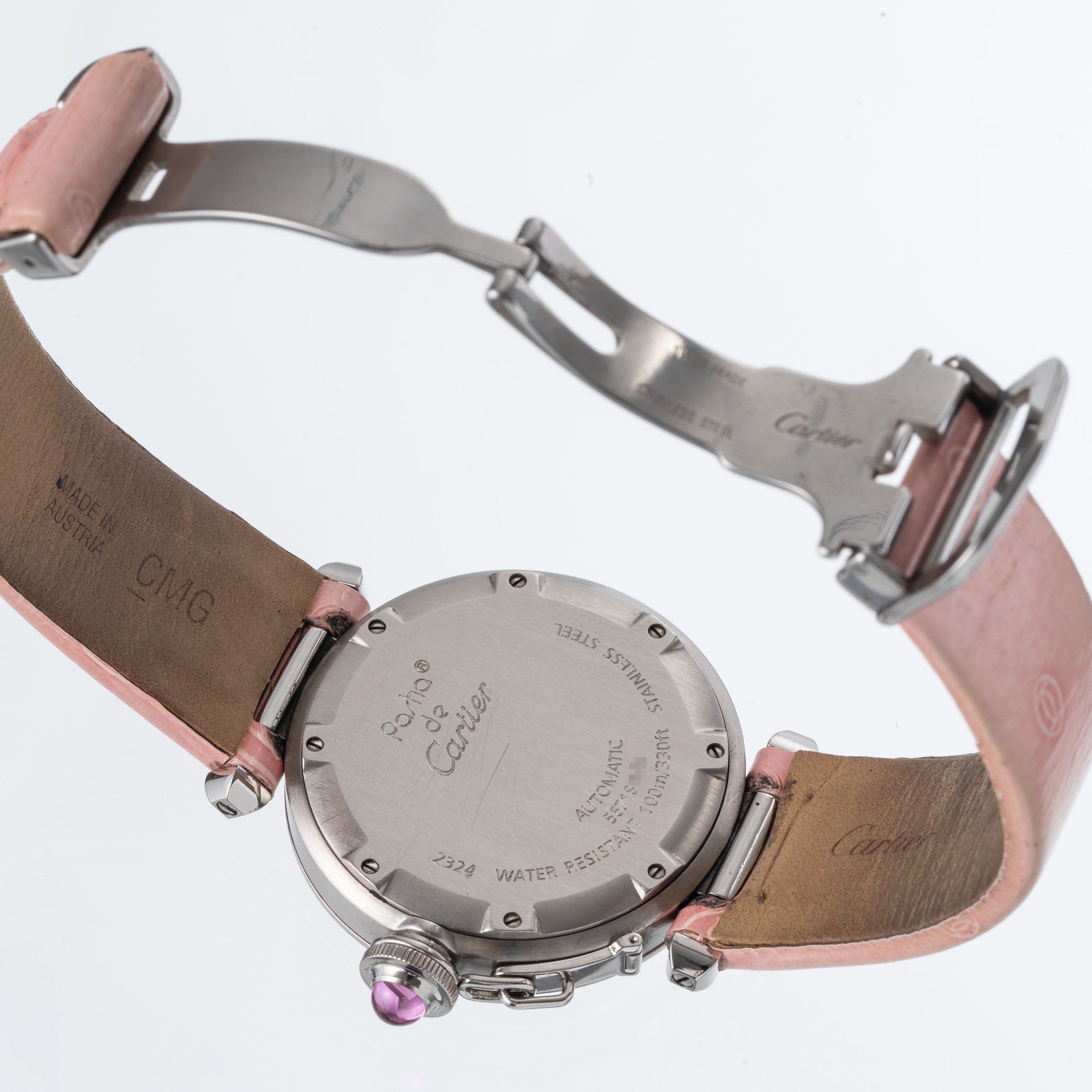 CARTIER - PASHA OROLOGIO SOLO TEMPO AUTOMATICO IN ACCIAIO CON QUADRANTE GRIGIO, INDICI E SFERE RO...