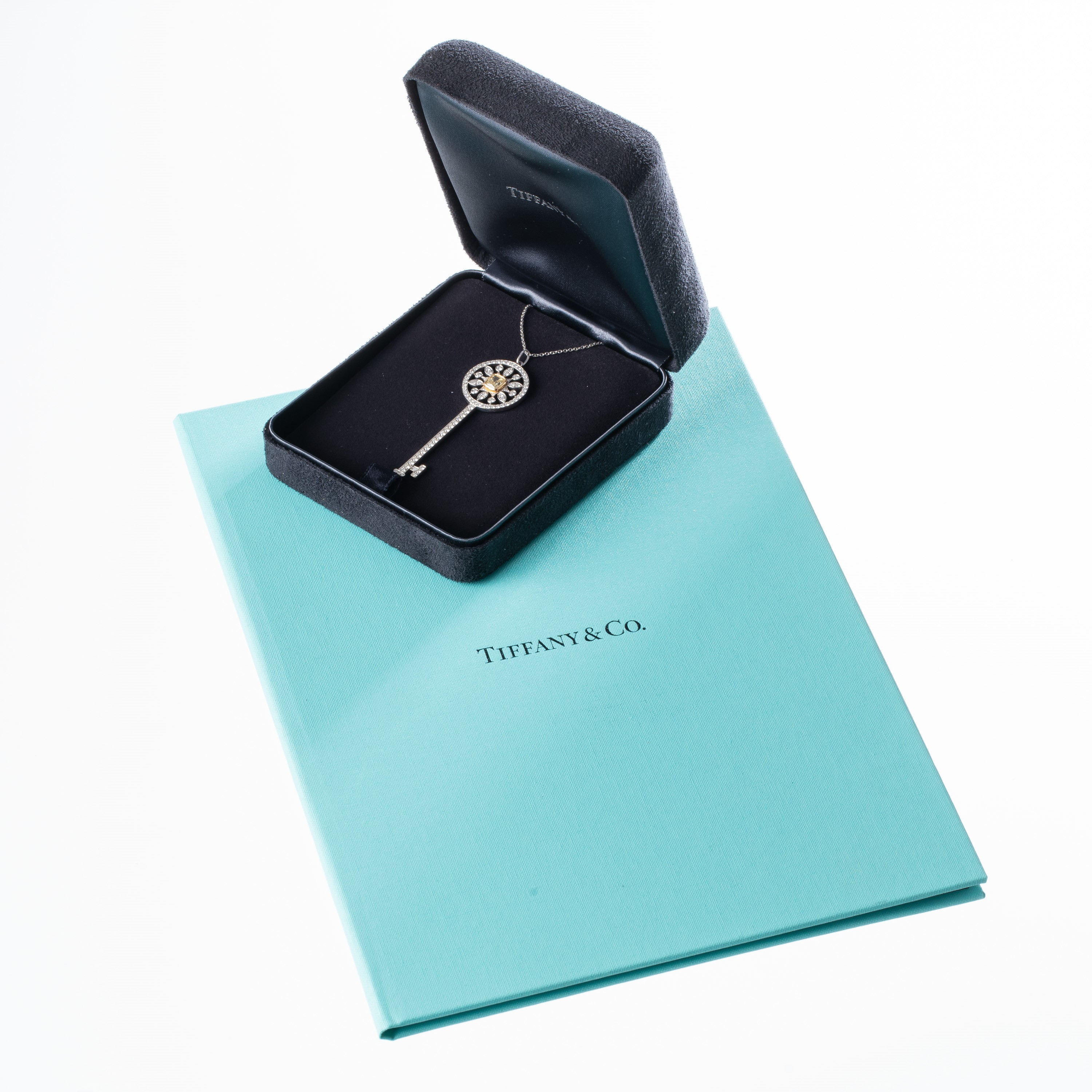 TIFFANY&CO - COLLANACOLLANA CON CHIAVE IN PLATINO E DIAMANTI CUSHION