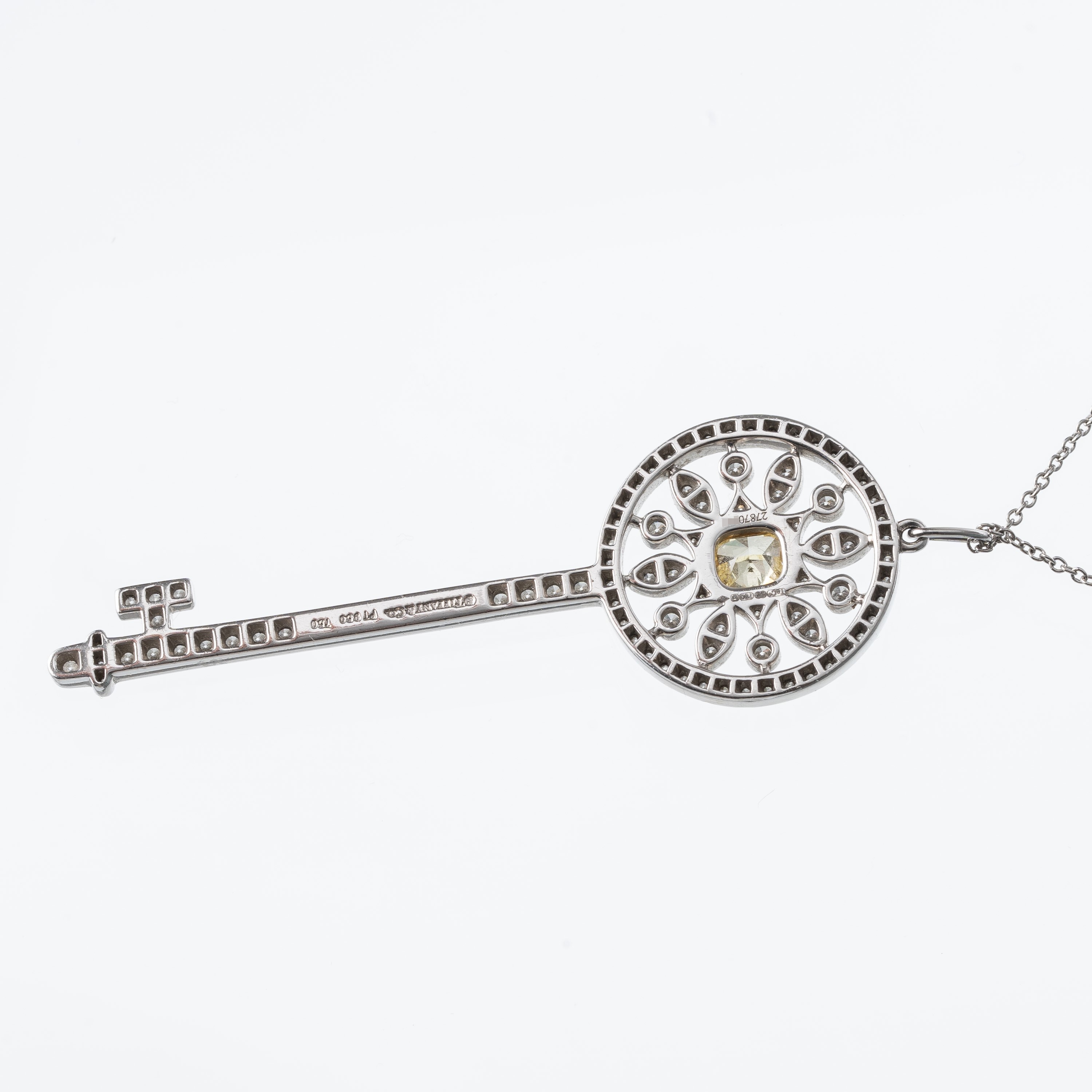 TIFFANY&CO - COLLANACOLLANA CON CHIAVE IN PLATINO E DIAMANTI CUSHION