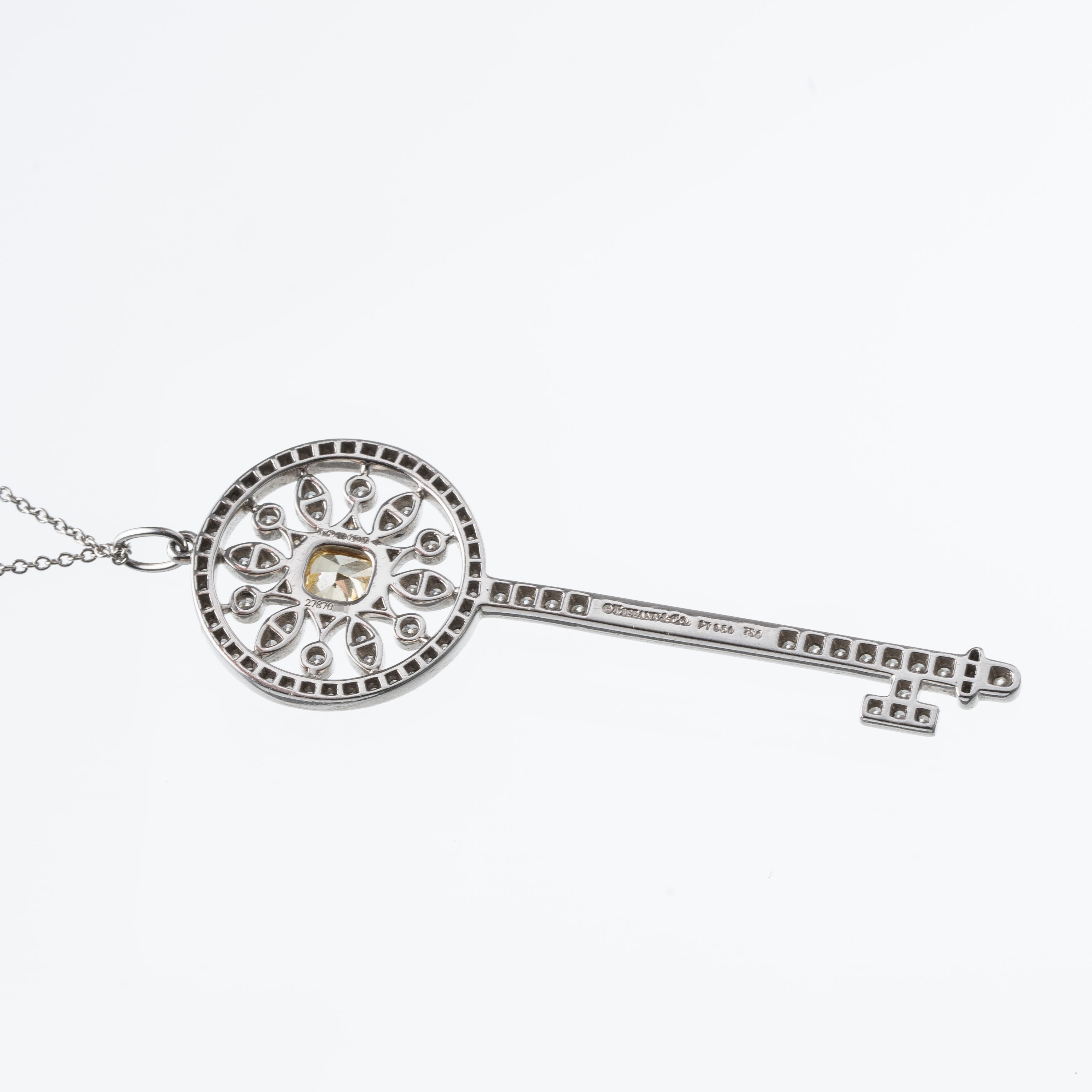 TIFFANY&CO - COLLANACOLLANA CON CHIAVE IN PLATINO E DIAMANTI CUSHION