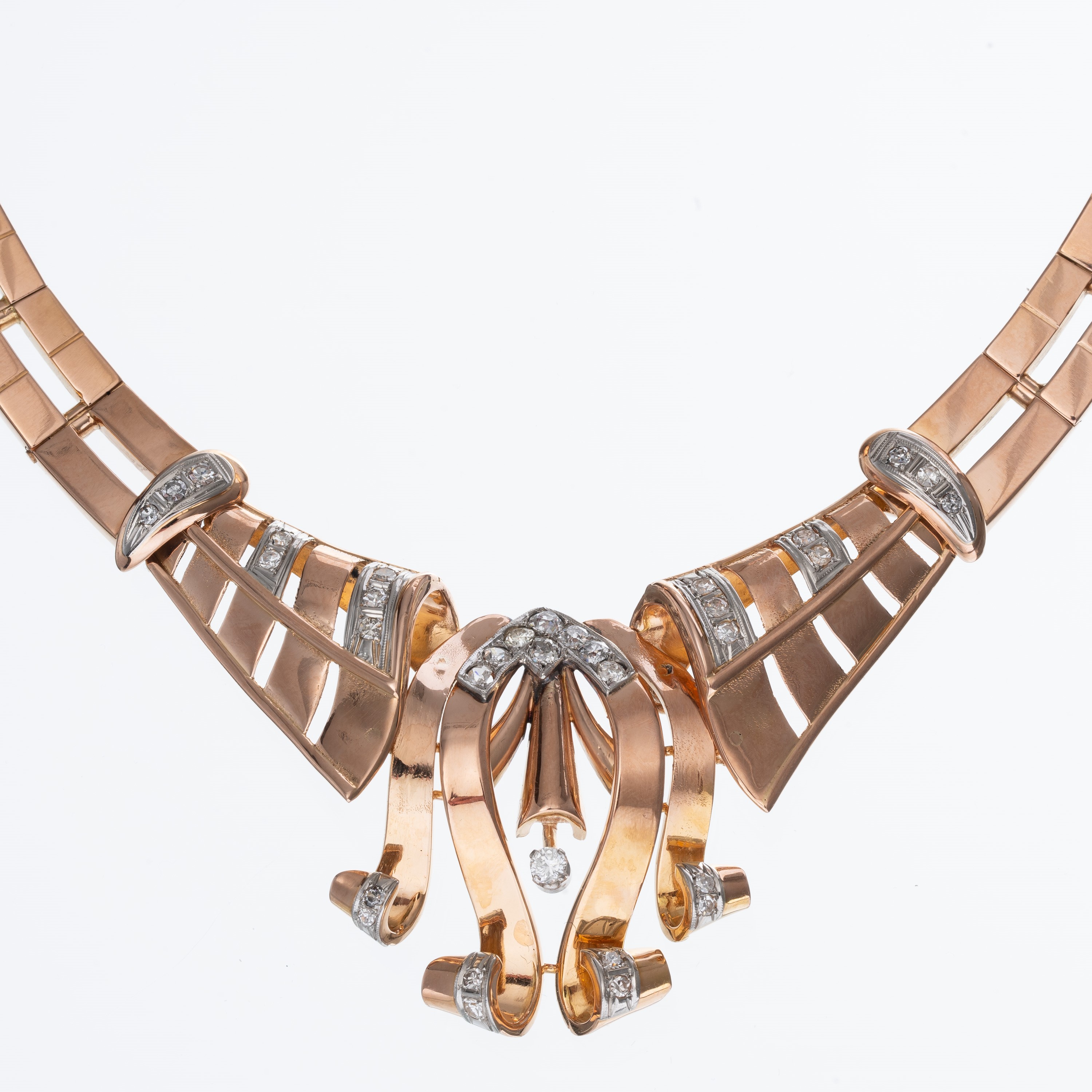 GIROCOLLO IN ORO 18 KT ROSA E DIAMANTI