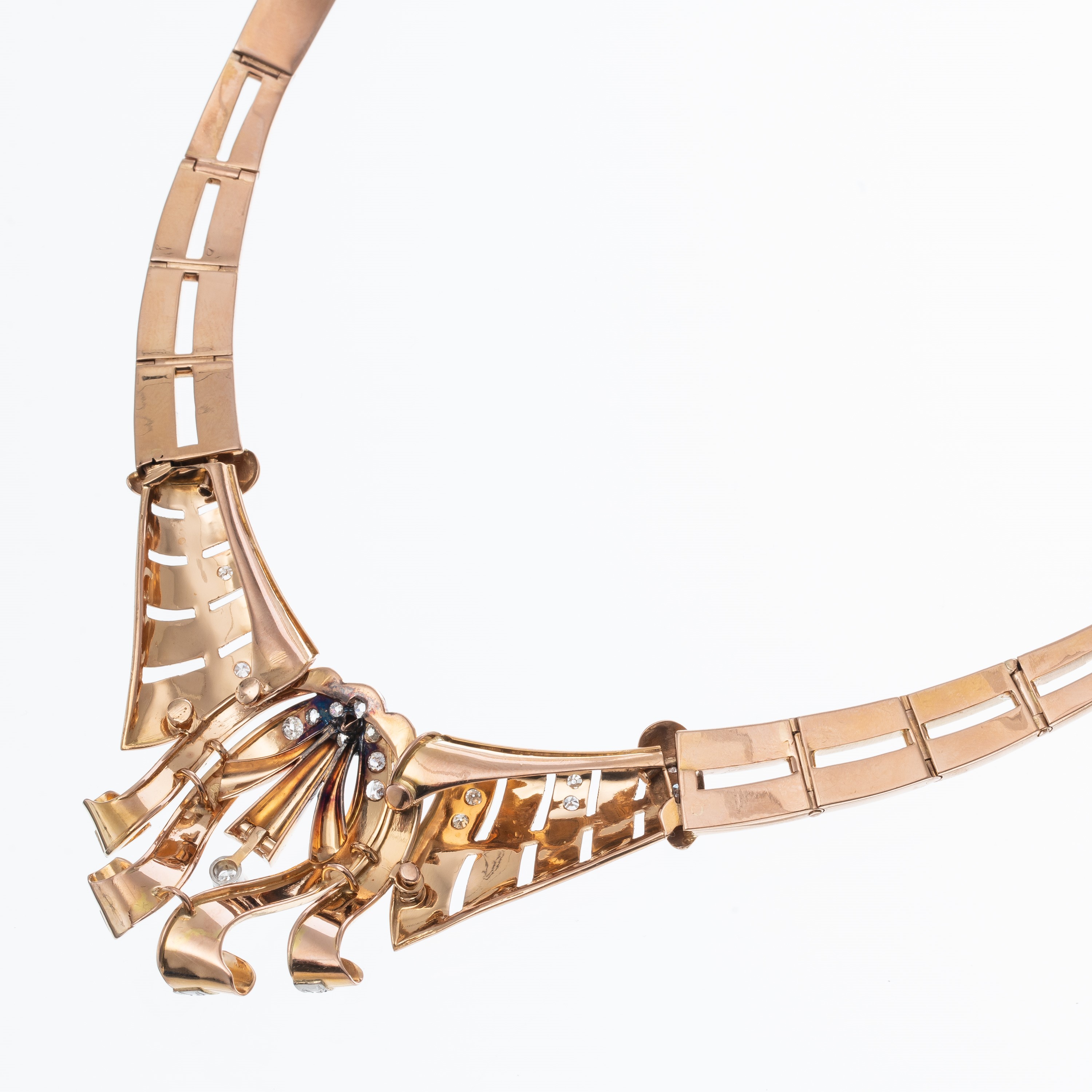 GIROCOLLO IN ORO 18 KT ROSA E DIAMANTI