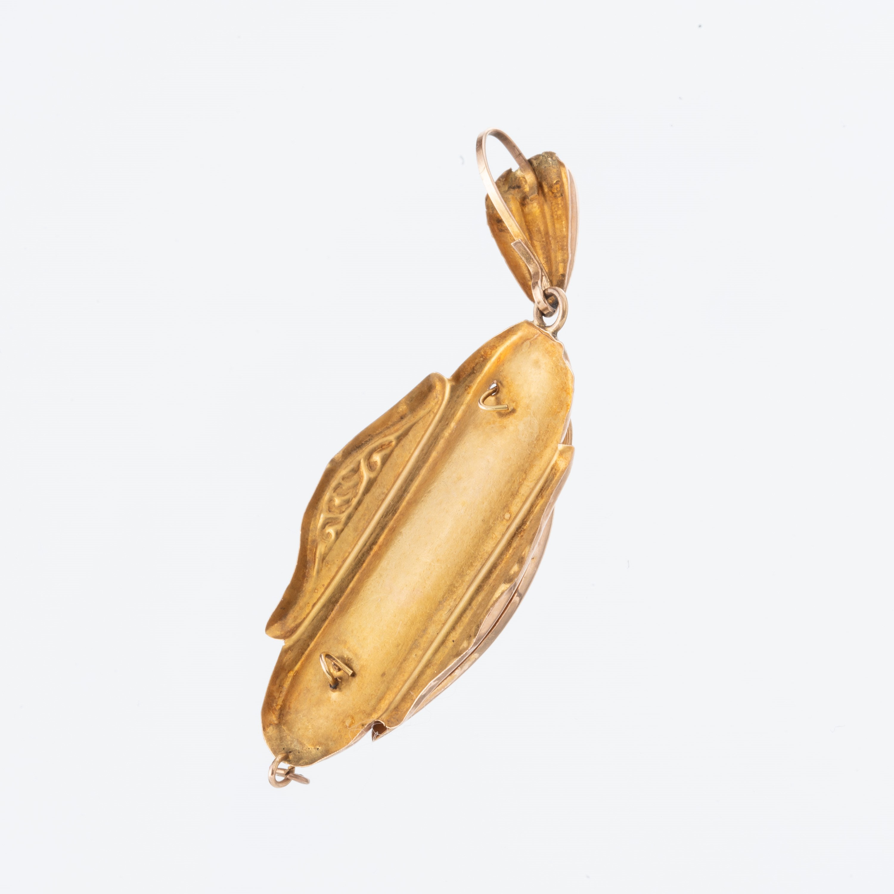 CIONDOLO FLOREALE IN ORO GIALLO E PERLE