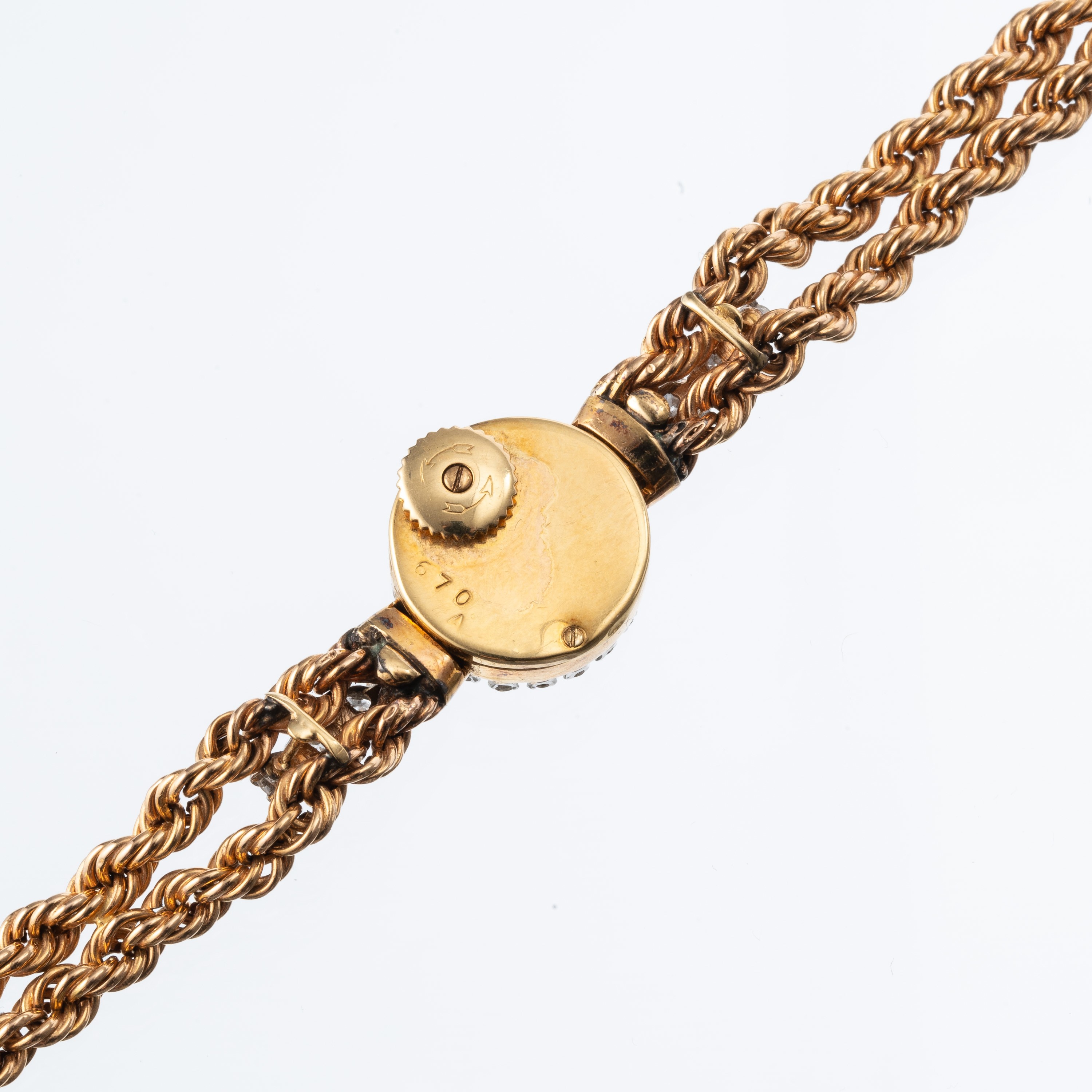 JAEGER LE COULTRE - OROLOGIO GIOIELLO IN ORO GIALLO E DIAMANTI DA DONNA A CARICA MANUALE