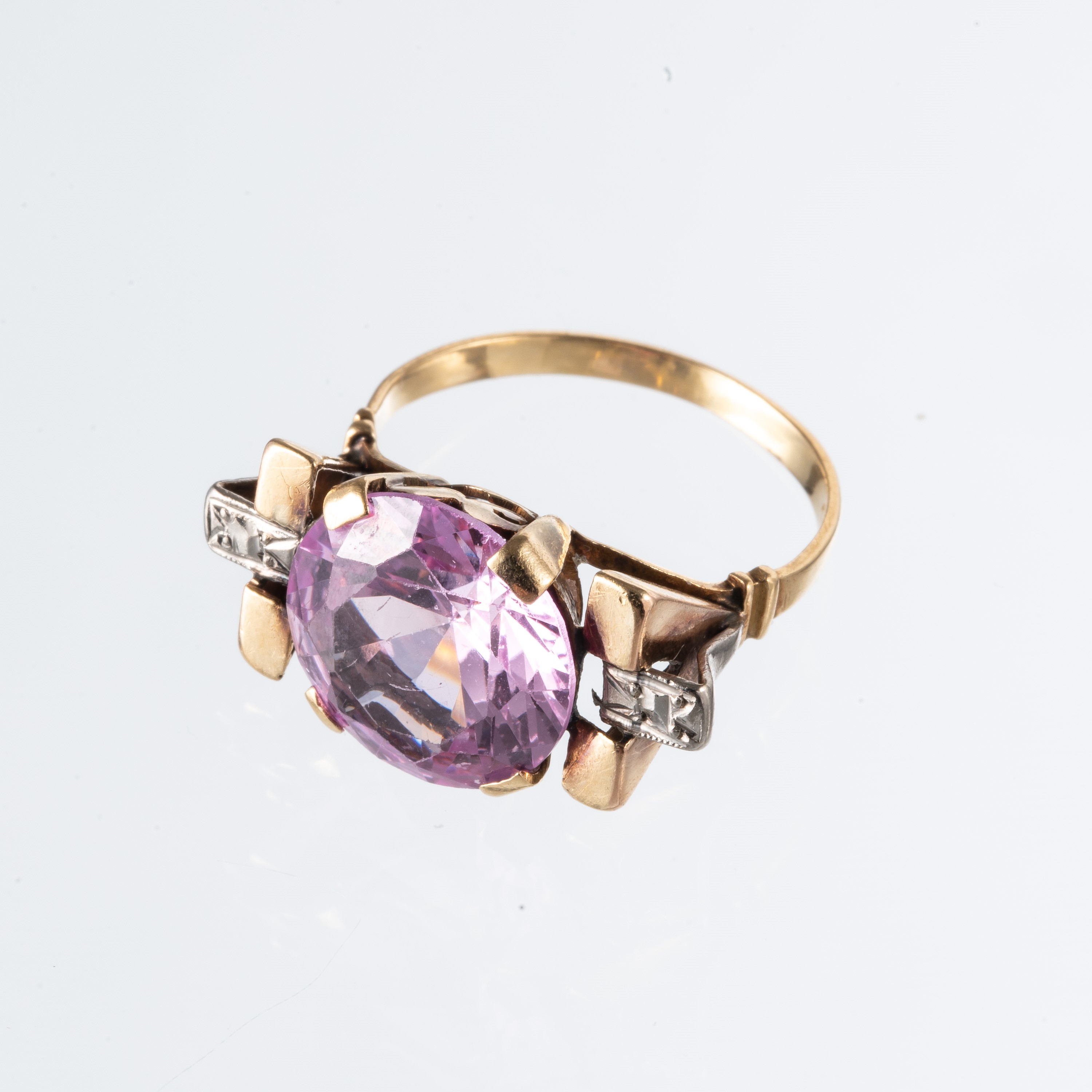 ANELLO IN ORO GIALLO 18KT CON ROSA DI FRANCIA