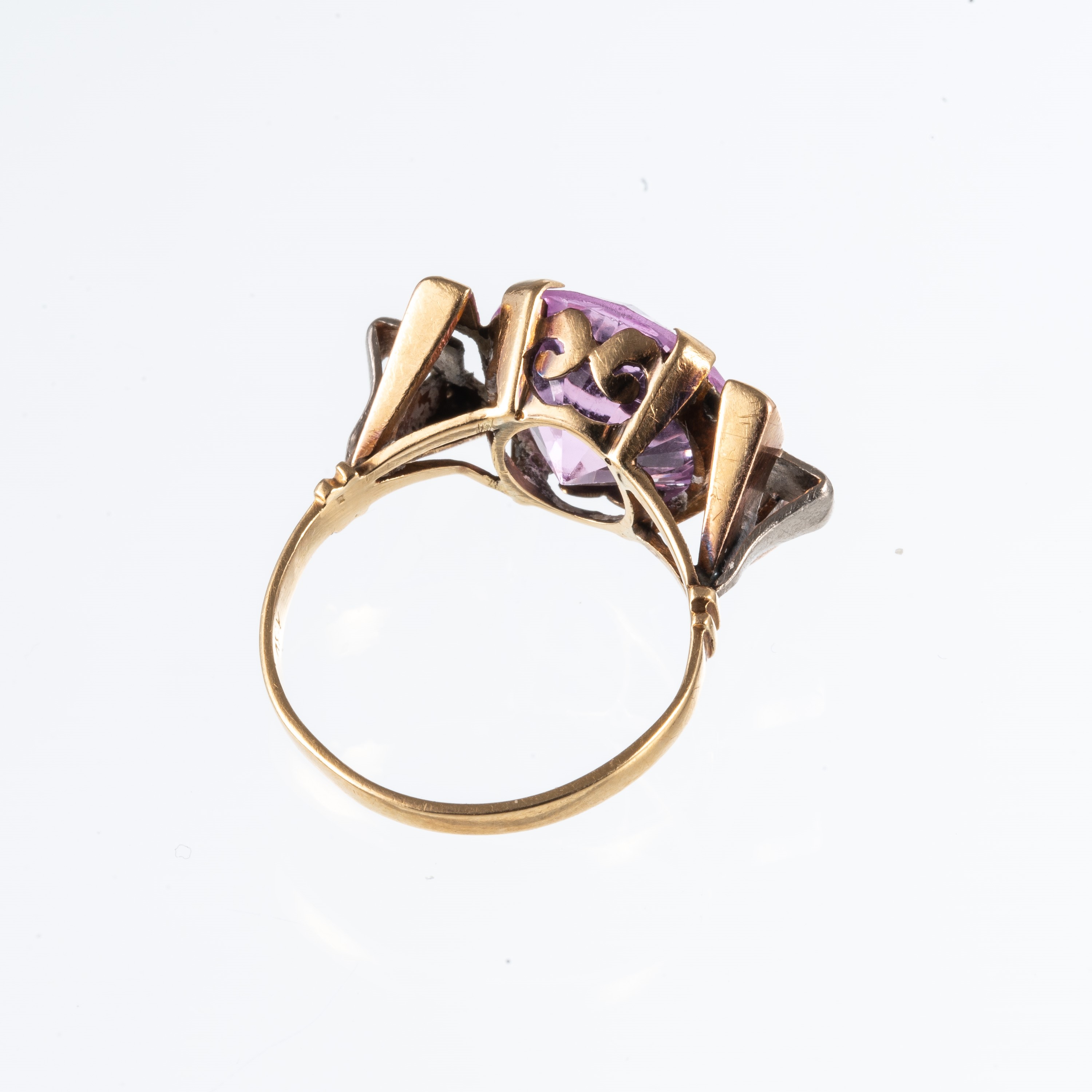 ANELLO IN ORO GIALLO 18KT CON ROSA DI FRANCIA