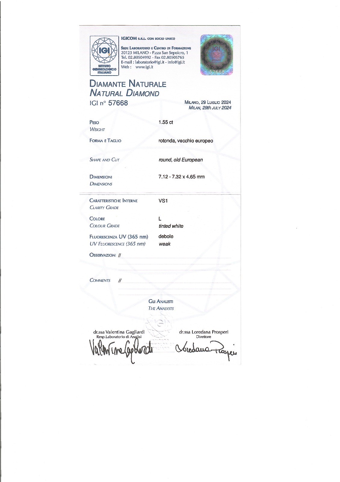 ANELLO IN ORO BIANCO 18 KT CON DIAMANTE