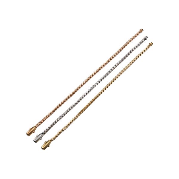 CHIMENTO - SET DI BRACCIALI TRE BRACCIALI IN ORO 18 KT 3 COLORI DI ORO MARCA CHIMENTO CM 19