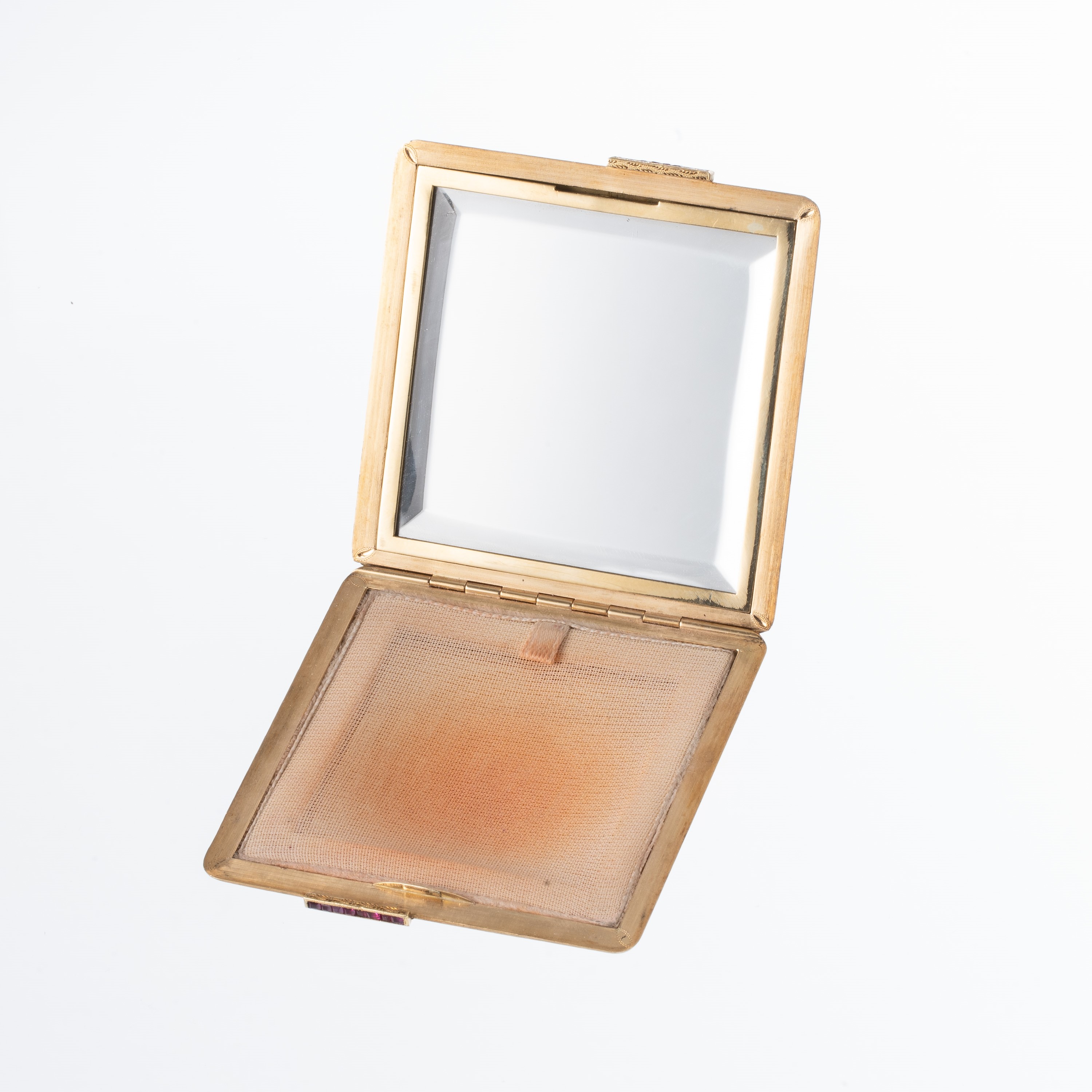 PORTA CIPRIA E PORTA ROSSETTO IN ORO GIALLO 18KT E RUBINI