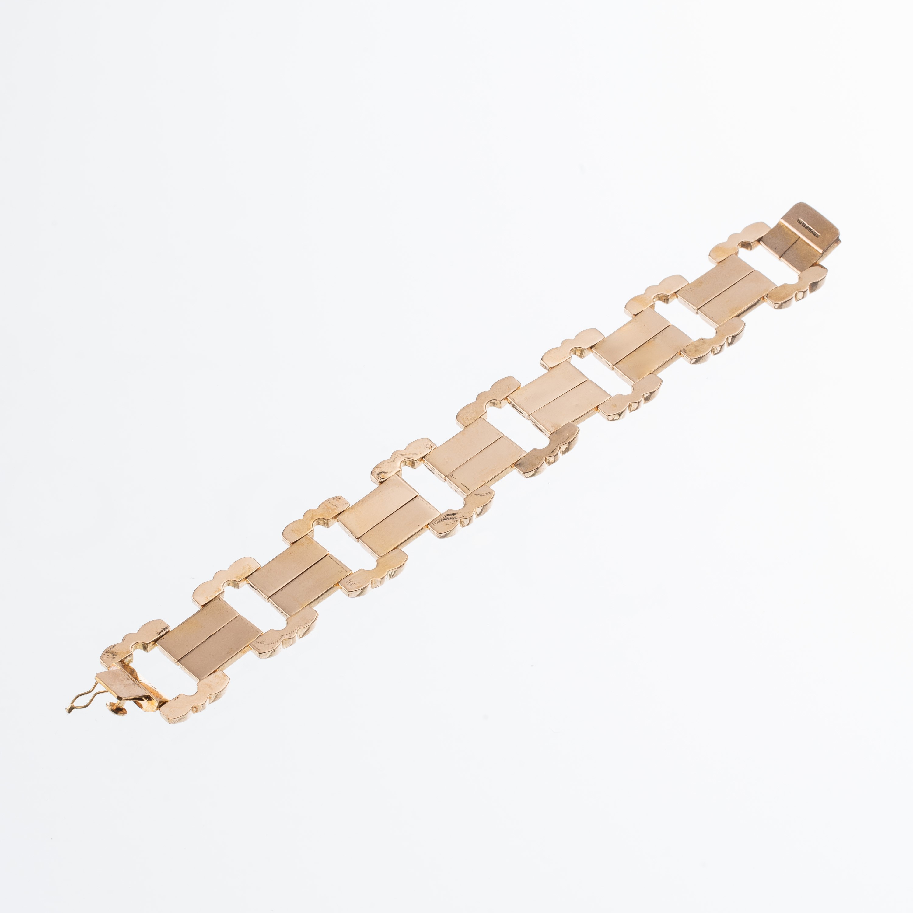 BRACCIALE IN ORO GIALLO18 KT A MOTIVI GEOMETRICI STAMPATI