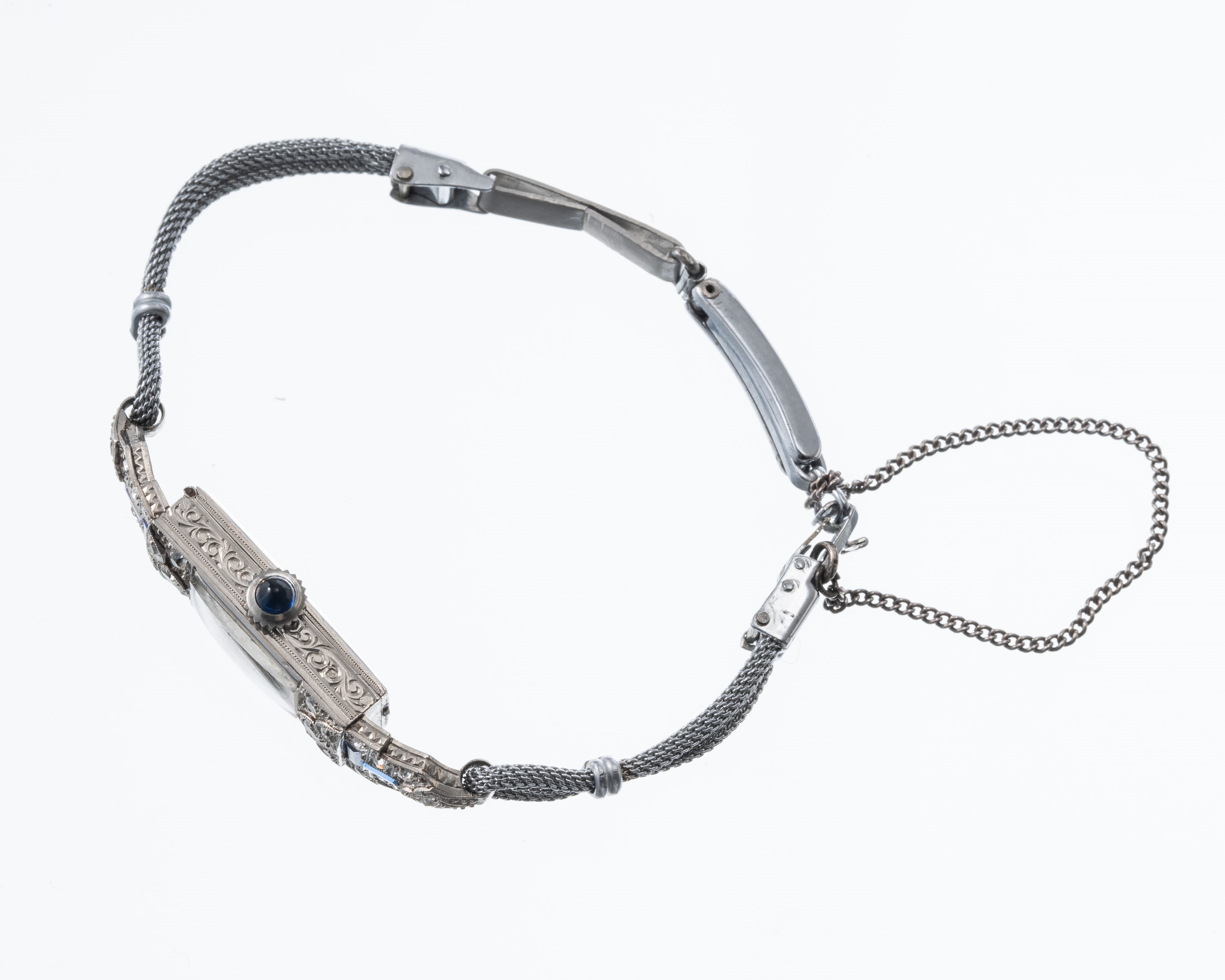 VULCAIN - OROLOGIO ART DECO'OROLOGIO DA DONNA A CARICA MANUALE IN ORO BIANCO 18KT CON PIETRE