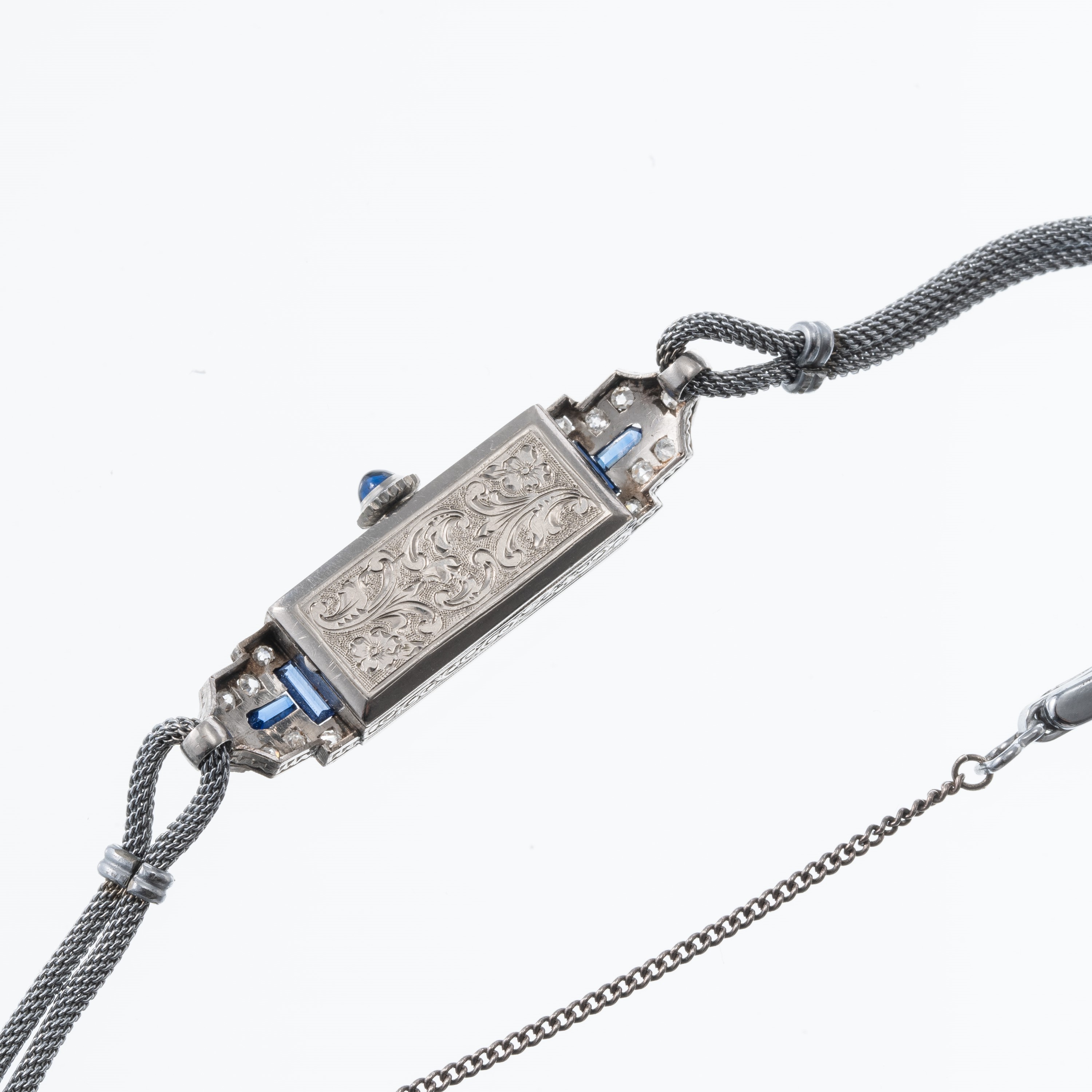 VULCAIN - OROLOGIO ART DECO'OROLOGIO DA DONNA A CARICA MANUALE IN ORO BIANCO 18KT CON PIETRE