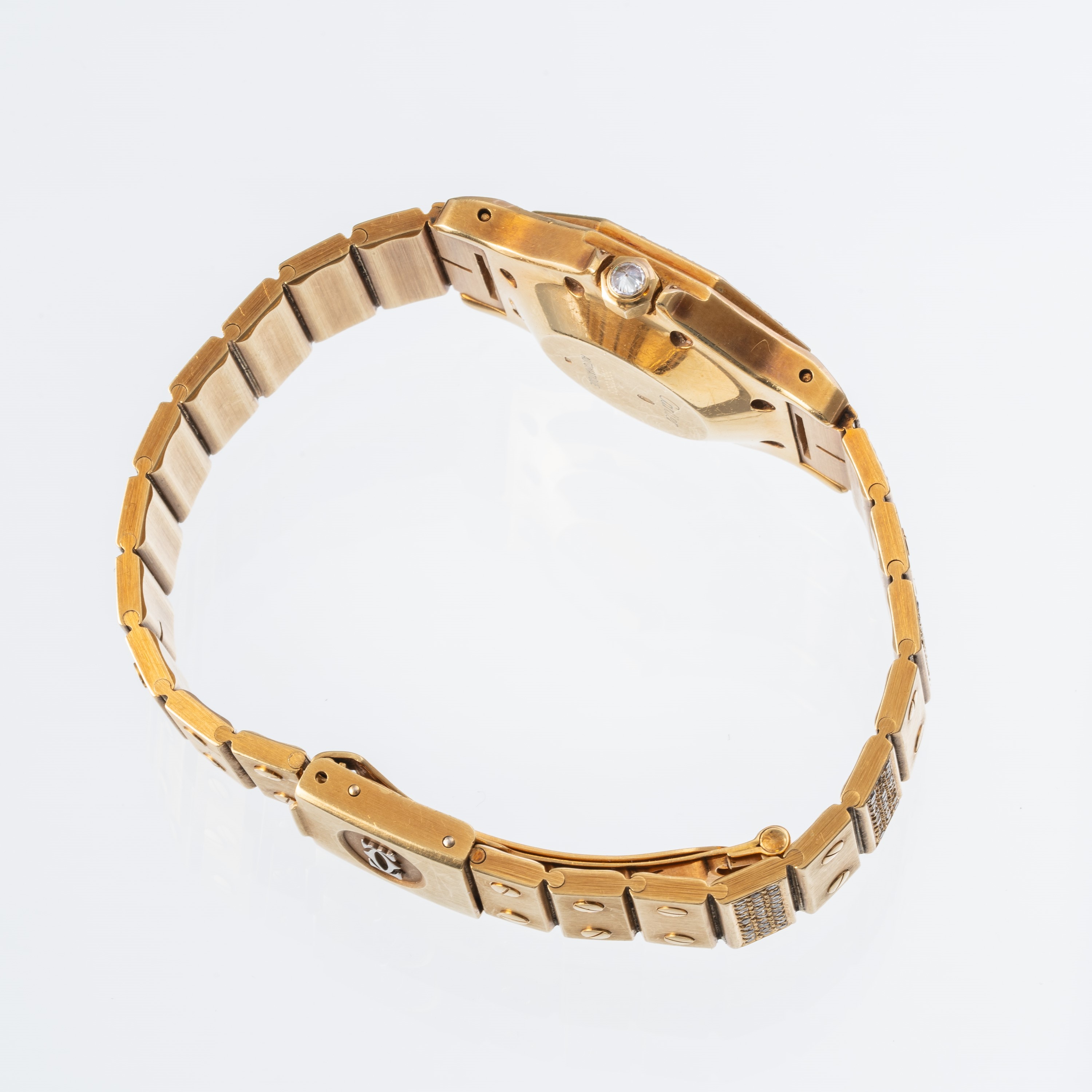 CARTIER - SANTOS 'MISS UNIVERSO'OROLOGIO IN ORO GIALLO 18KT E DIAMANTI A CARICA AUTOMATICA CON QU...