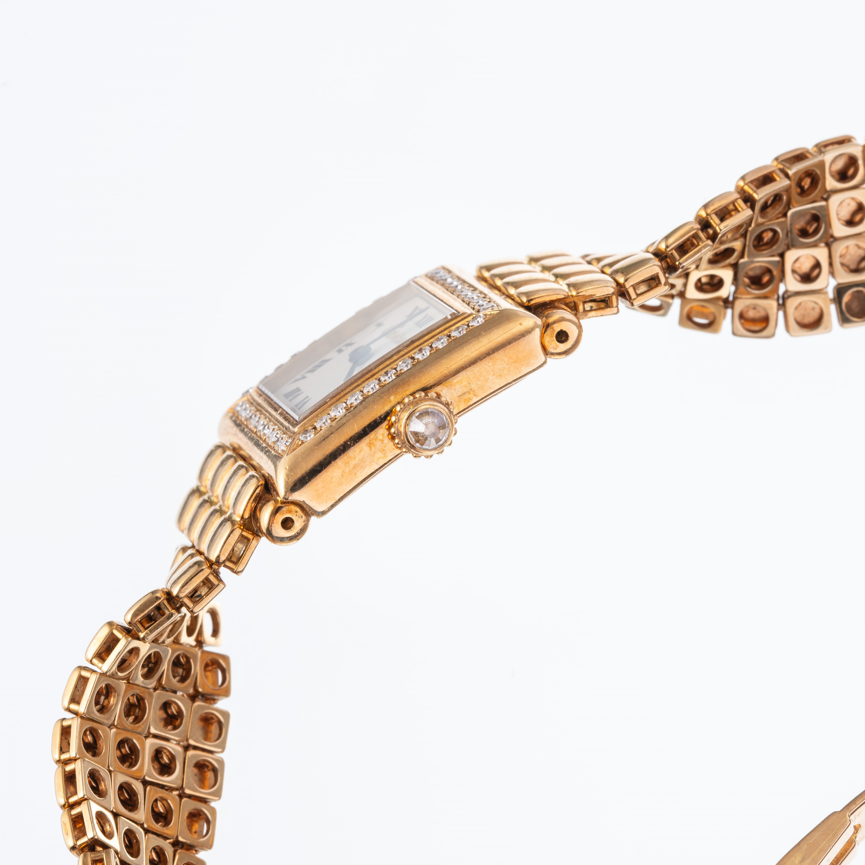 CARTIER - TROCADEROOROLOGIO IN ORO GIALLO 18KT E DIAMANTI AL QUARZO