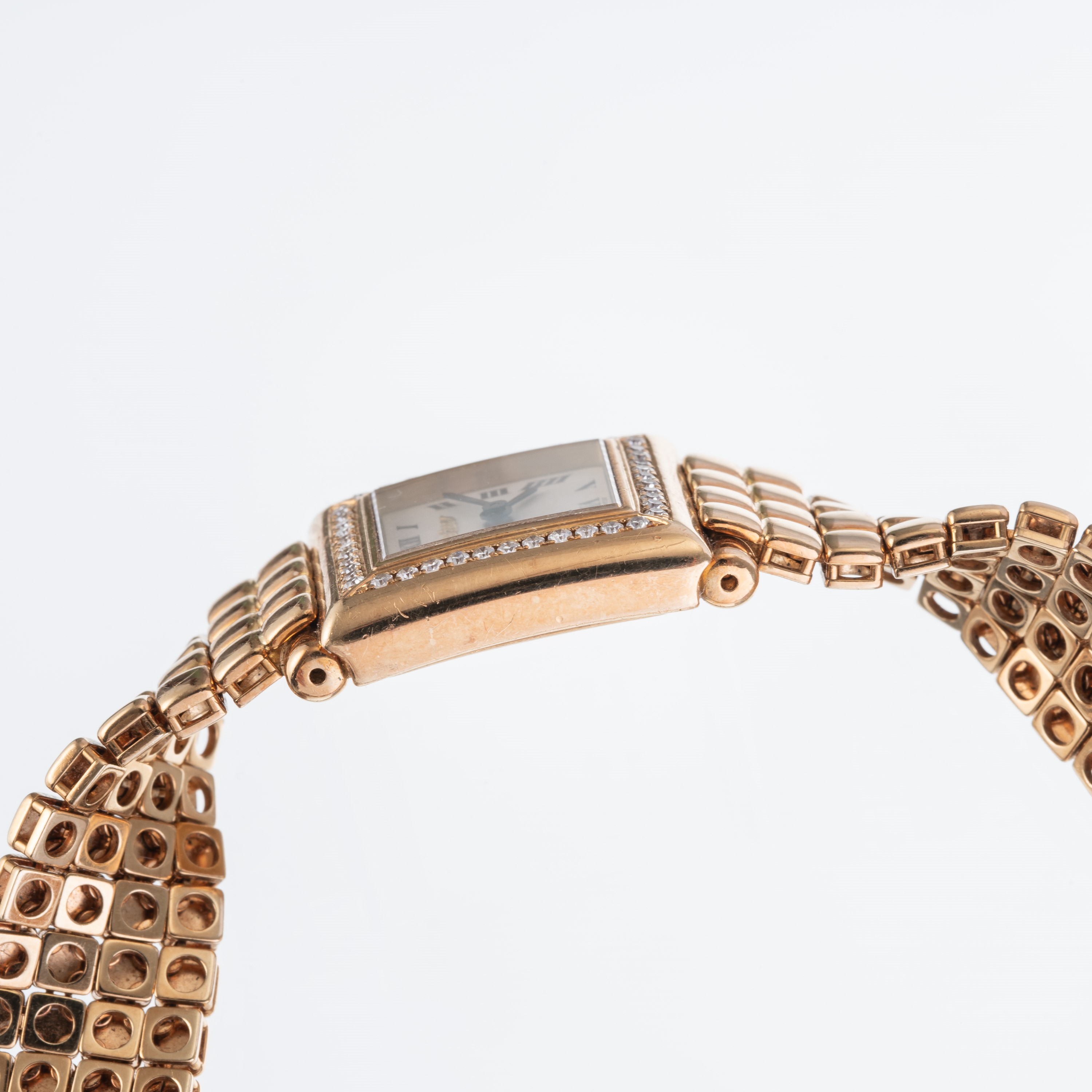 CARTIER - TROCADEROOROLOGIO IN ORO GIALLO 18KT E DIAMANTI AL QUARZO