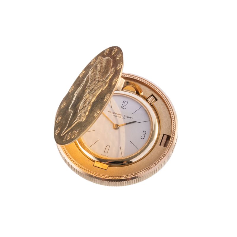 AUDEMARS PIGUET - COINWATCHOROLOGIO A MONETA IN ORO GIALLO 18KT A CARICA MANUALE