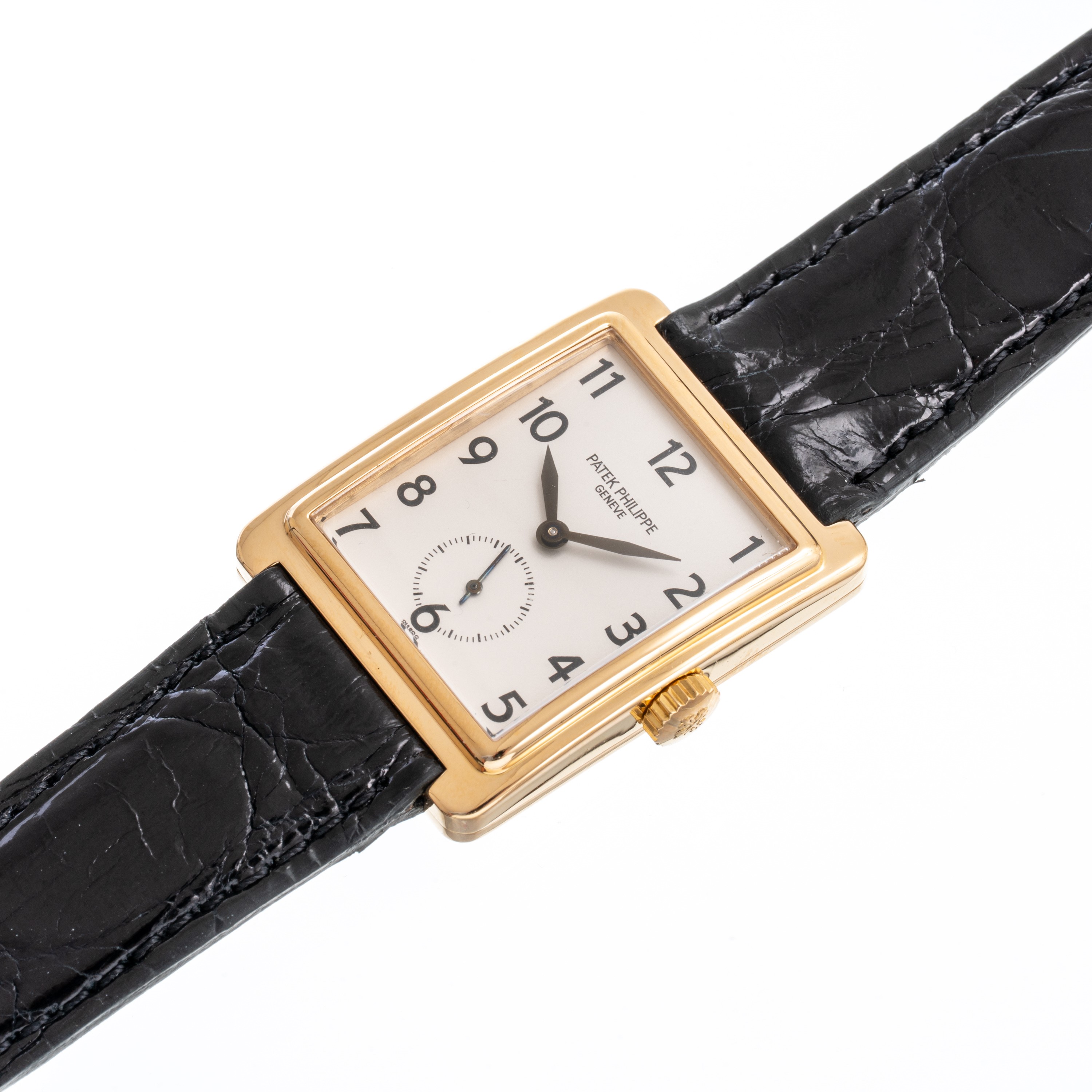 PATEK PHILIPPE - GONDOLOOROLOGIO SOLOTEMPO IN ORO GIALLO 18KT CON CASSA A SCALINO, PICCOLI SECOND...