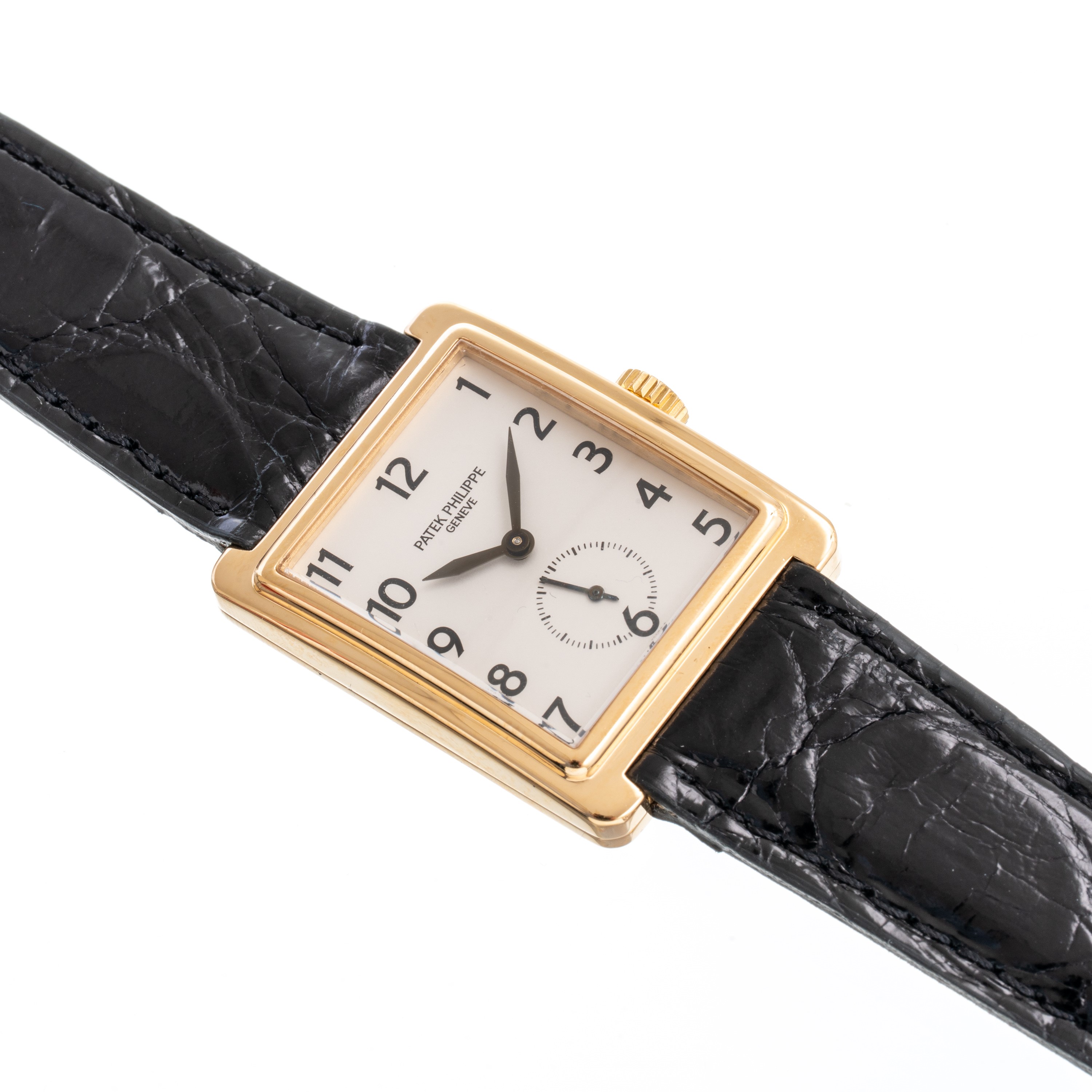PATEK PHILIPPE - GONDOLOOROLOGIO SOLOTEMPO IN ORO GIALLO 18KT CON CASSA A SCALINO, PICCOLI SECOND...