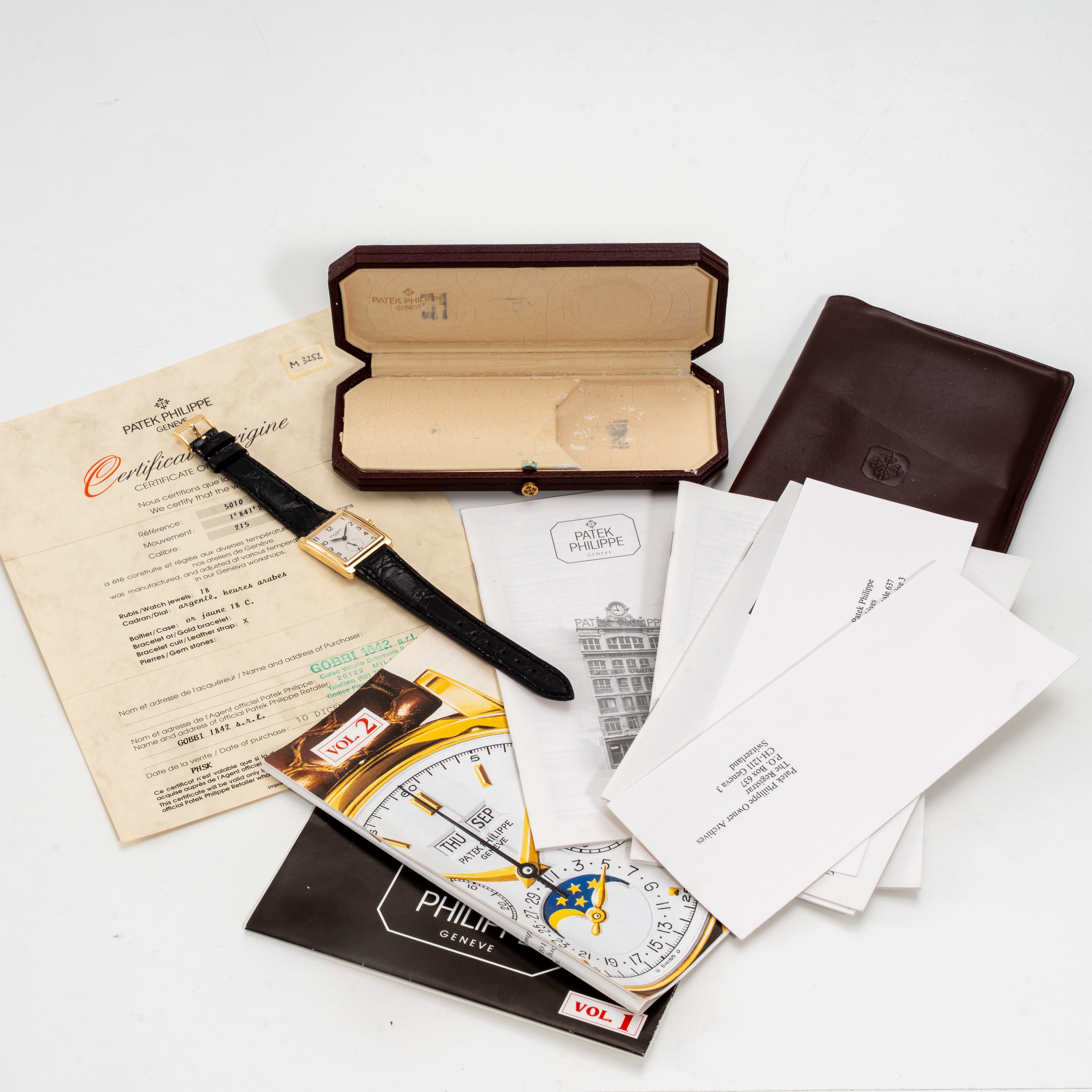 PATEK PHILIPPE - GONDOLOOROLOGIO SOLOTEMPO IN ORO GIALLO 18KT CON CASSA A SCALINO, PICCOLI SECOND...