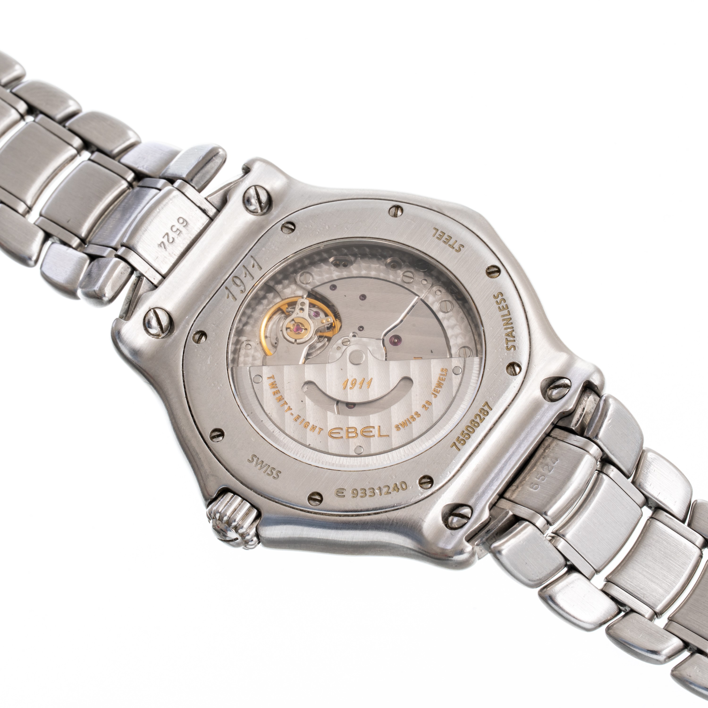 EBEL - 1911OROLOGIO IN ACCIAIO A CARICA AUTOMATICA CON QUADRANTE BLU, PICCOLI SECONDI AD ORE NOVE...