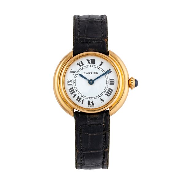 CARTIER - CARTIER - ELLIPSE MANUAL WINDING 18K YELLOW GOLD  WATCH WITH 18KT YELLOW GOLD DEPLOYANT.