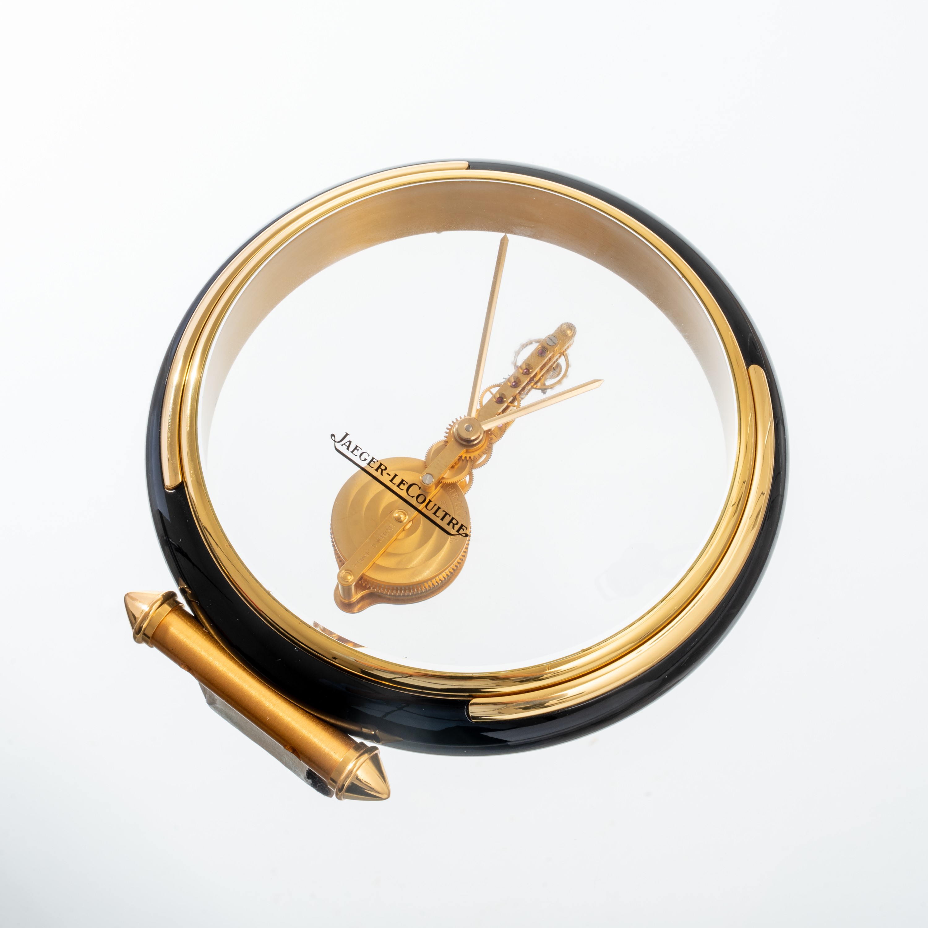 JAEGER LE COULTRE - GOLDEN BRIDGEOROLOGIO DA TAVOLO A CARICA MANUALE CON CASSA IN OTTONE LACCATA ...