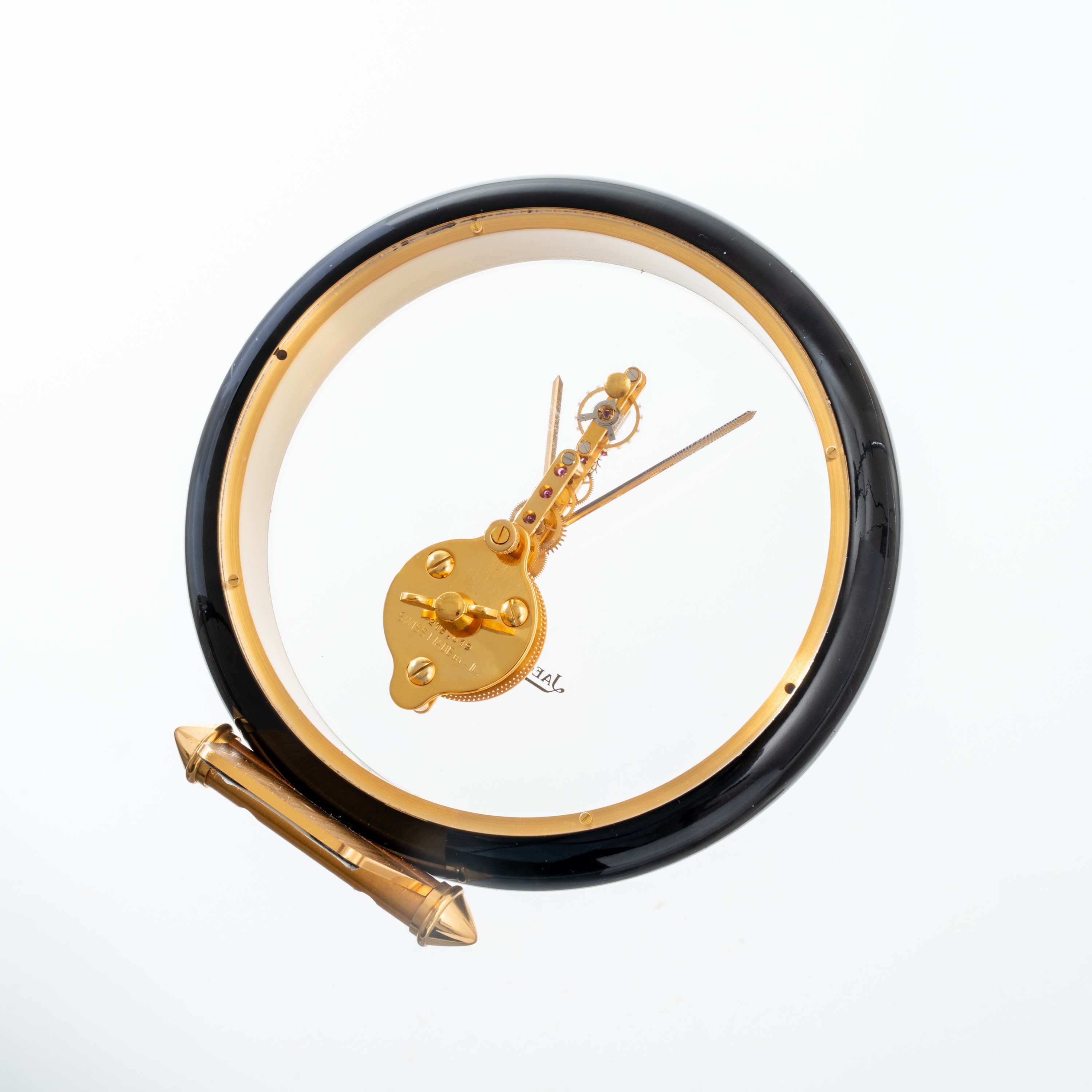 JAEGER LE COULTRE - GOLDEN BRIDGEOROLOGIO DA TAVOLO A CARICA MANUALE CON CASSA IN OTTONE LACCATA ...