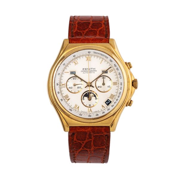 ZENITH - ZENITH - PORT ROYAL EL PRIMERO 18KT YELLOW GOLD SELF-WINDING CHRONOGRAPH WITH FULL CALENDAR AND MOON PHASES