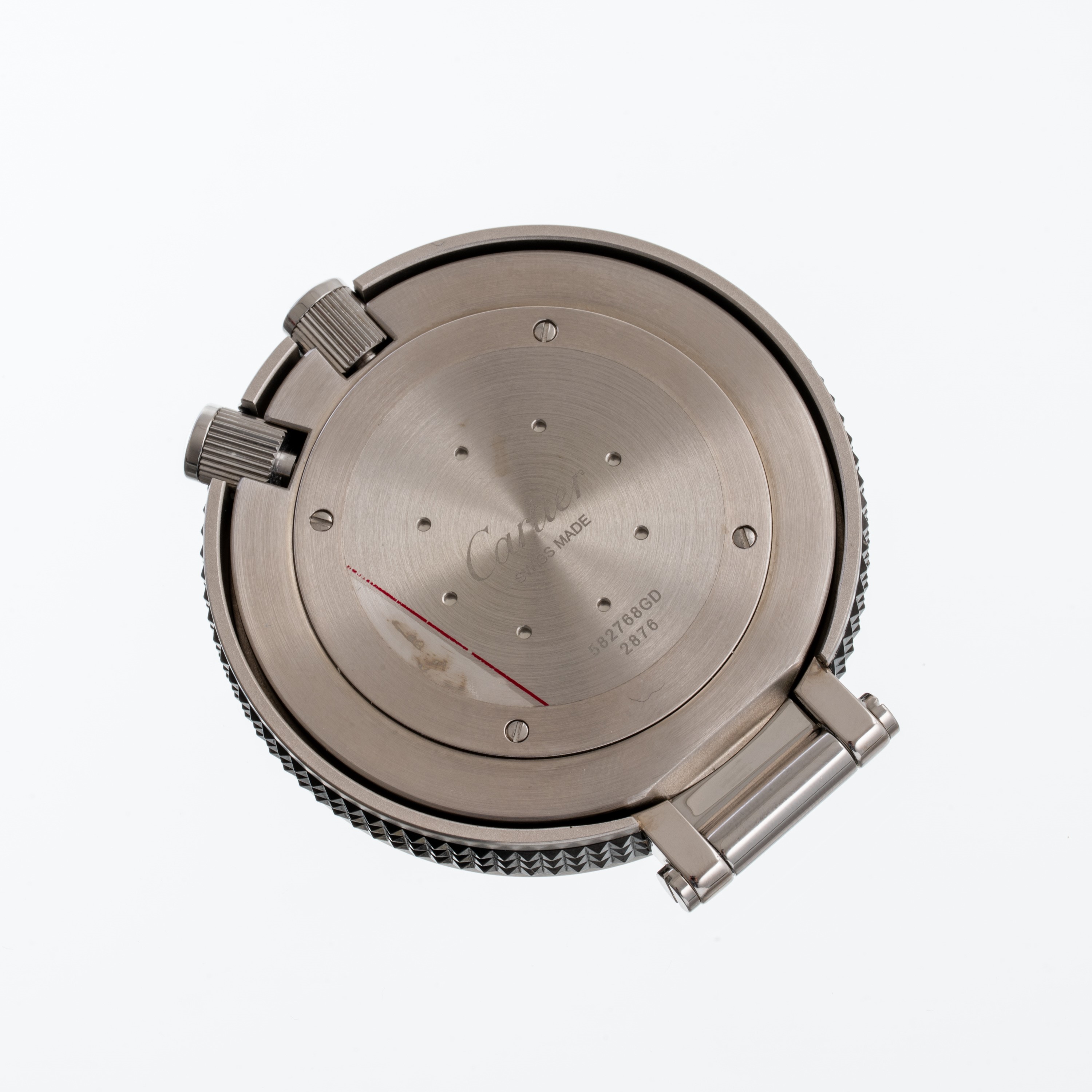 CARTIER - PASHA DESK CLOCKOROLOGIO DA TAVOLO IN ACCIAIO CON QUADRANTE NERO