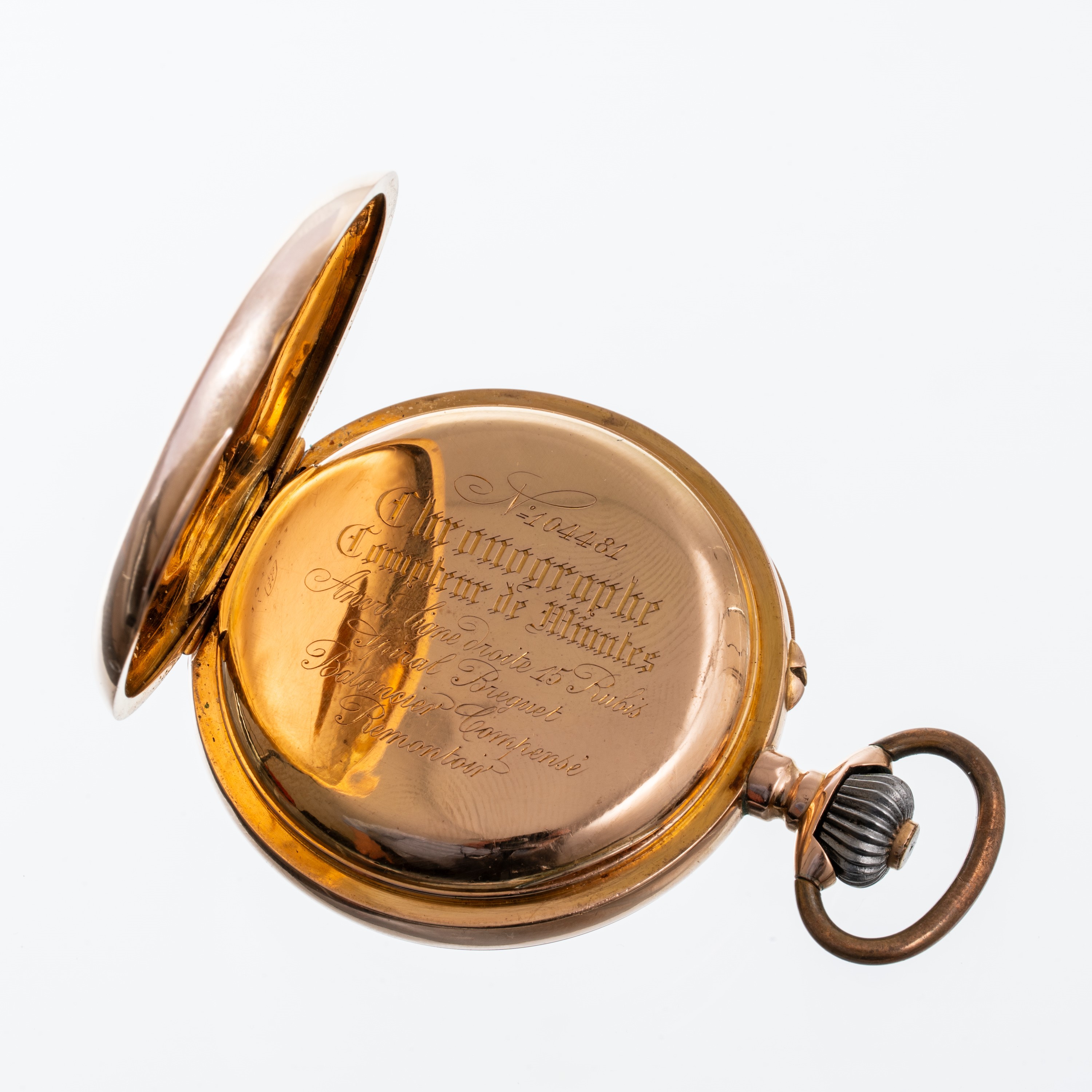 CRONOGRAFO DA TASCA CONTA MINUTI IN ORO ROSA 18KT CON QUADRANTE PORCELLANA