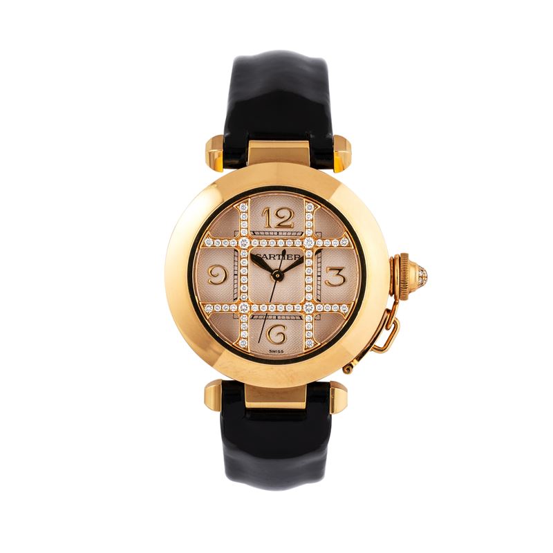 CARTIER - PASHA GRILLEOROLOGIO SOLO TEMPO A CARICA AUTOMATICA IN ORO GIALLO 18KT