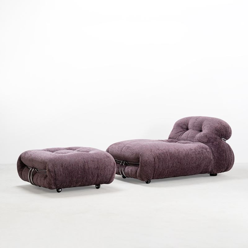 AFRA & TOBIA SCARPA, LOUNGE E POUF 'SORIANA'