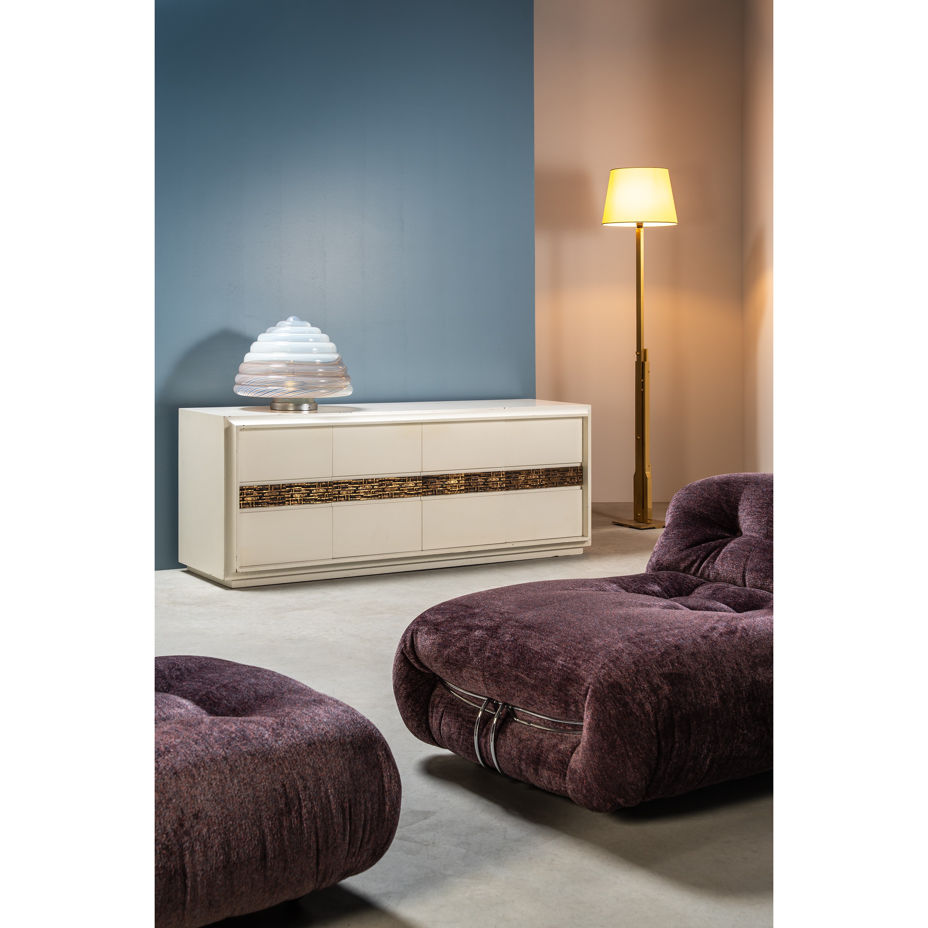 AFRA & TOBIA SCARPA, LOUNGE E POUF 'SORIANA'
