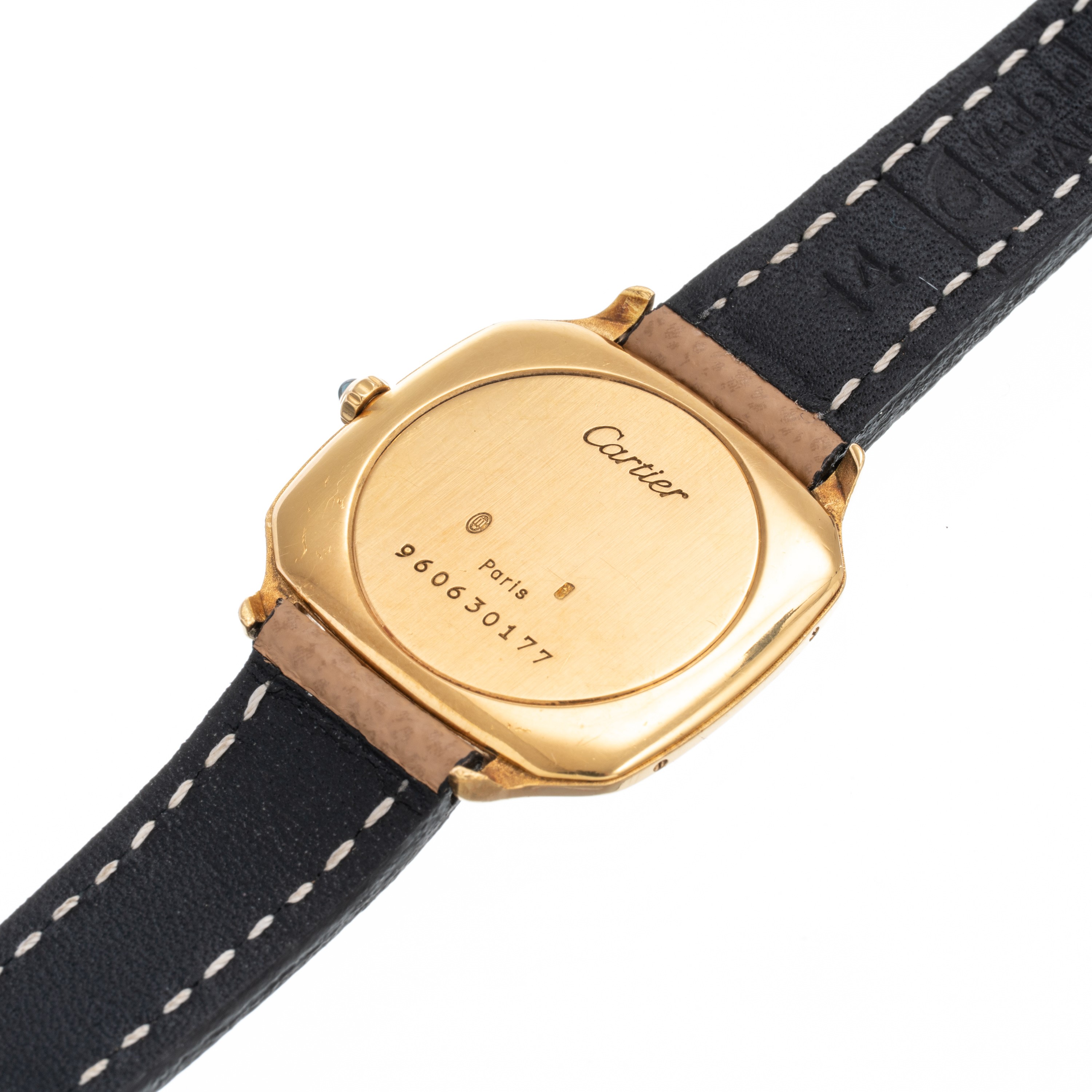 CARTIER - SANTOS TRIANONOROLOGIO DA POLSO A CARICA MANUALE IN ORO GIALLO 18KT E GHIERA IN ORO BIA...