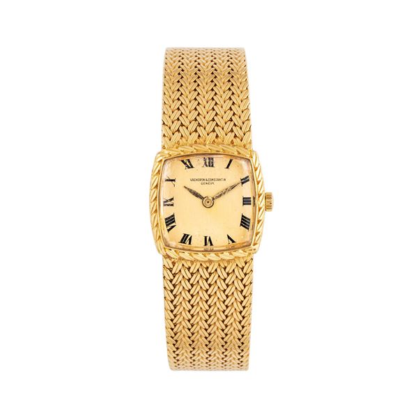 VACHERON CONSTANTIN - VACHERON CONSTANTIN MANUAL WINDING 18KT YELLOW GOLD WATCH WITH INTEGRATED 18KT YELLOW GOLD WORKED BRACELET