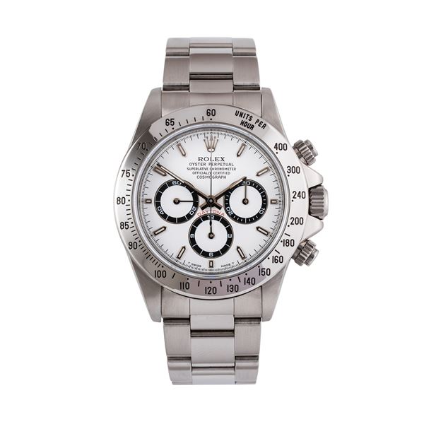 ROLEX - ROLEX - DAYTONA AUTOMATIC WINDING STEEL CHRONOGRAPH WITH WHITE DIAL