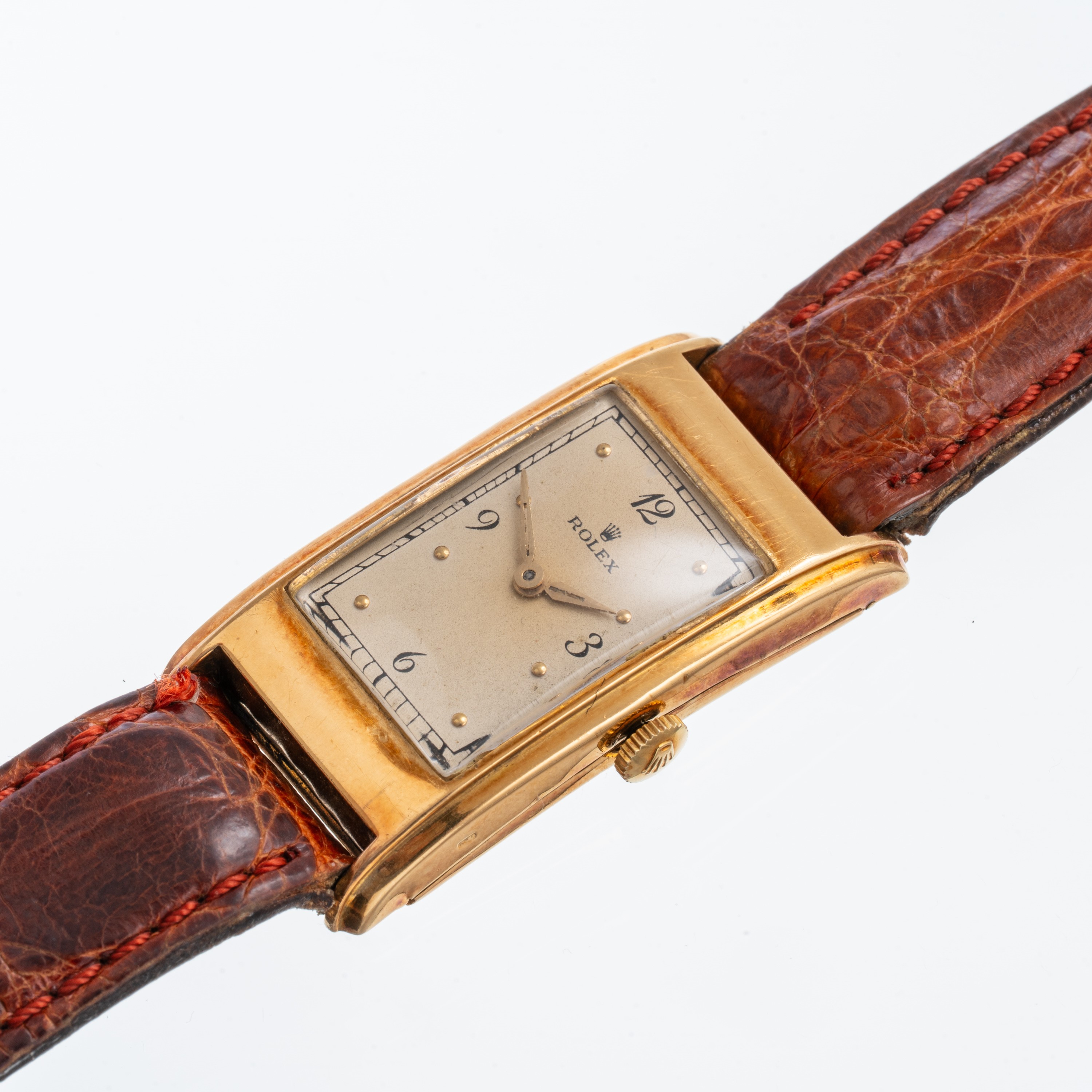 ROLEX - TANKOROLOGIO SOLO TEMPO A CARICA MANUALE IN ORO GIALLO 18KT CON CASSA CURVA