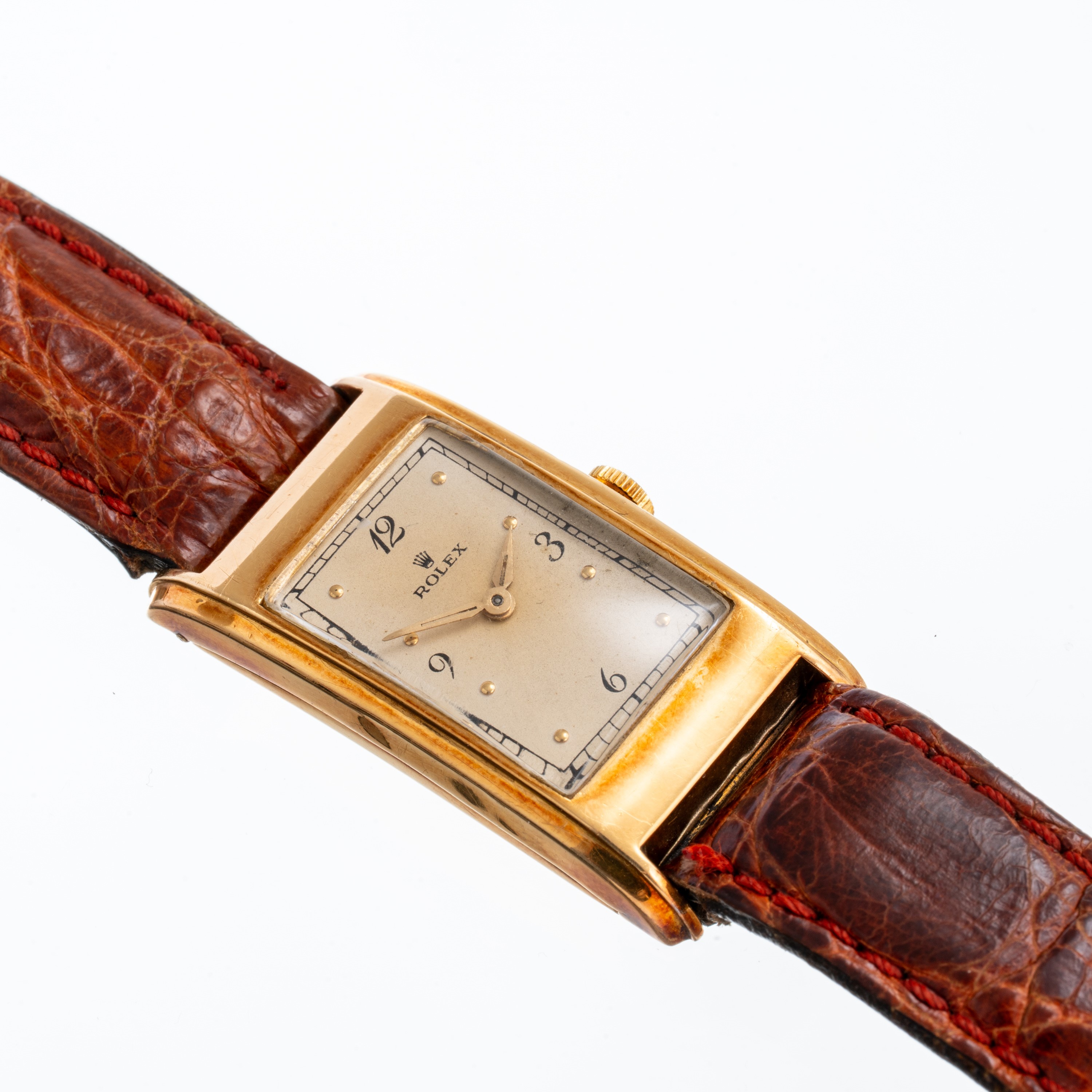 ROLEX - TANKOROLOGIO SOLO TEMPO A CARICA MANUALE IN ORO GIALLO 18KT CON CASSA CURVA