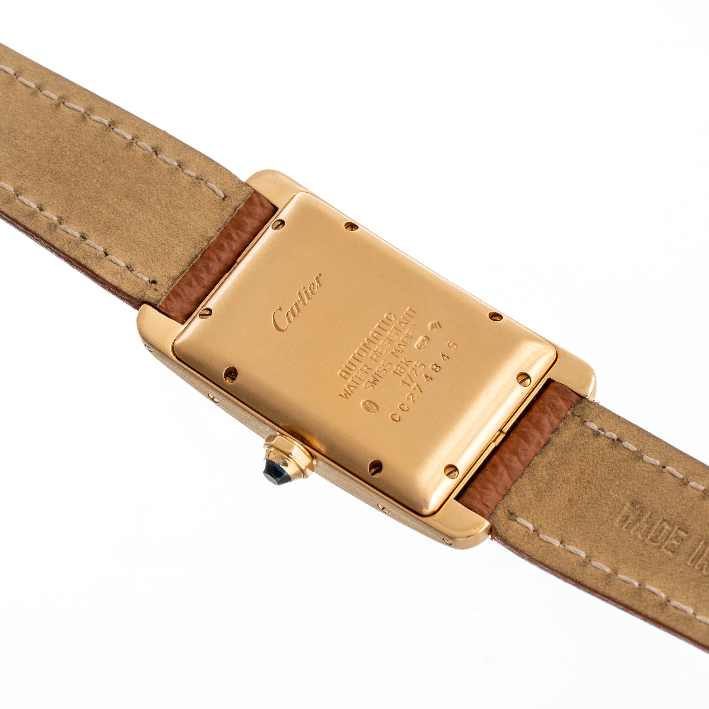 CARTIER - TANK AMERICAINEOROLOGIO SOLO TEMPO A CARICA AUTOMATICA IN ORO GIALLO 18KT CON QUADRANTE...